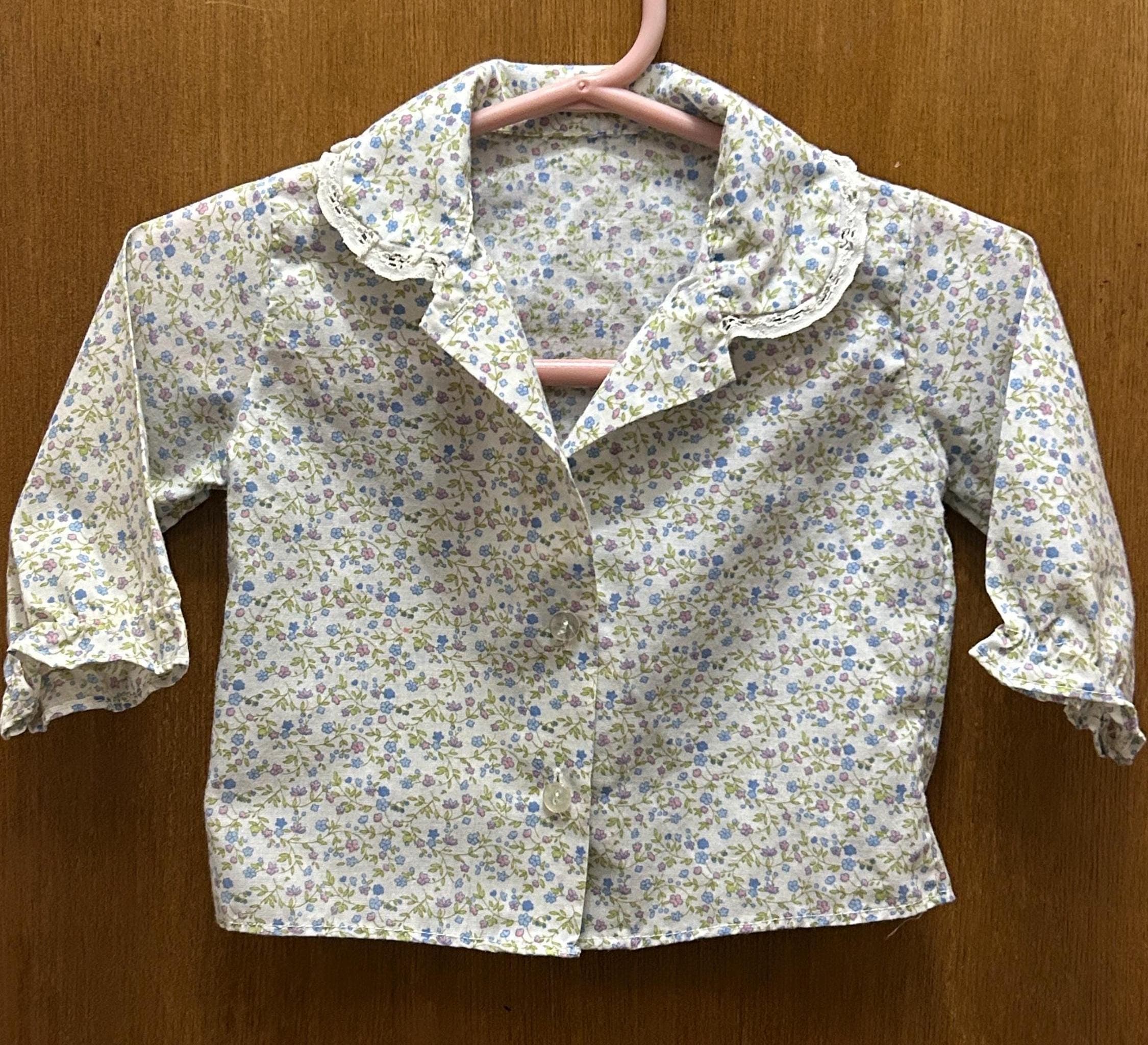 Vintage Baby Floral Shirt 6 Months - Handmade Style Button Front Top