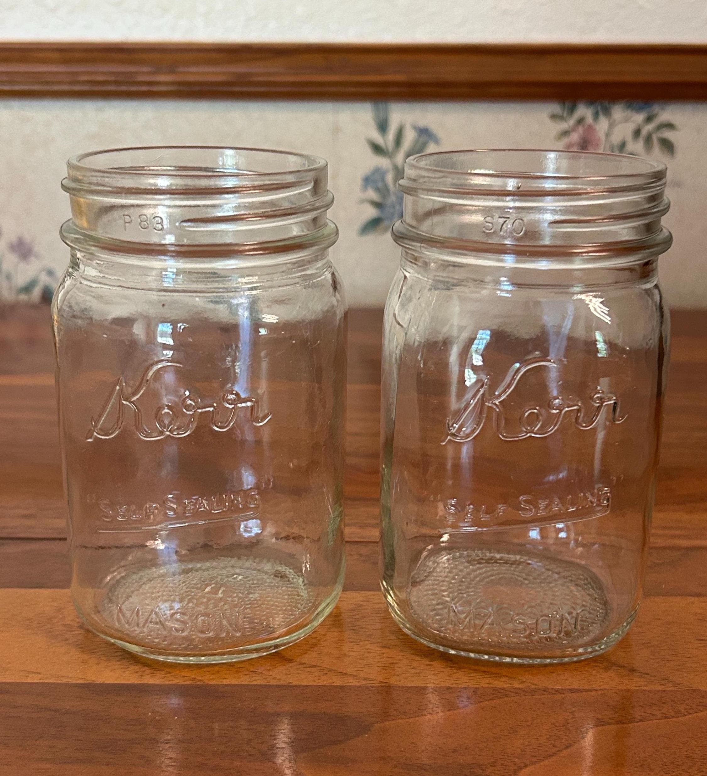 Vintage Kerr Self Sealing Mason Jar 5" Tall - Clear Glass Like New