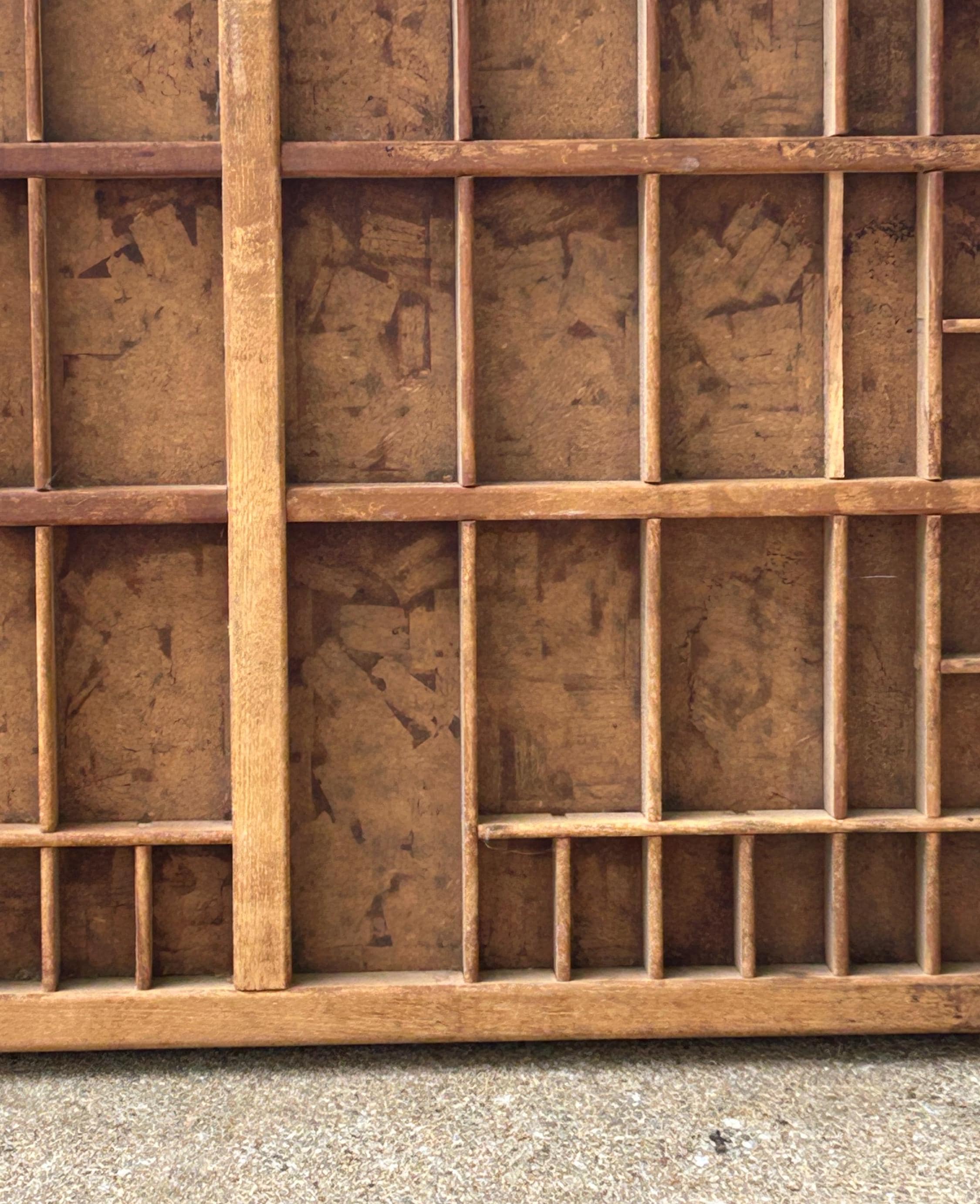 Antique Hamilton Printer Tray 32" x 16 1/2" - 89 Compartment Letterpress Type Drawer