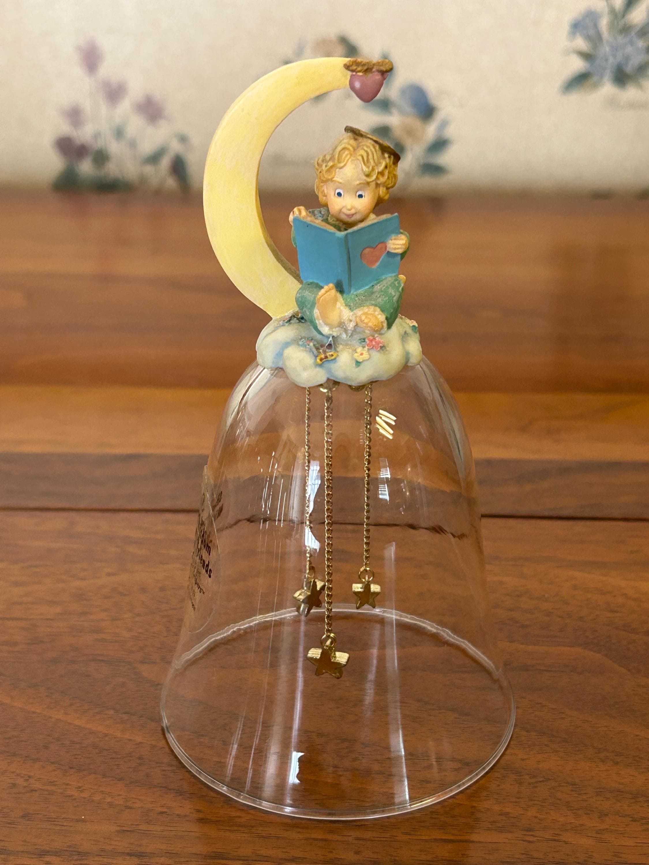 Vintage Bradford Exchange Glass Bell - Sharing Wisdom with Good Friends 1996