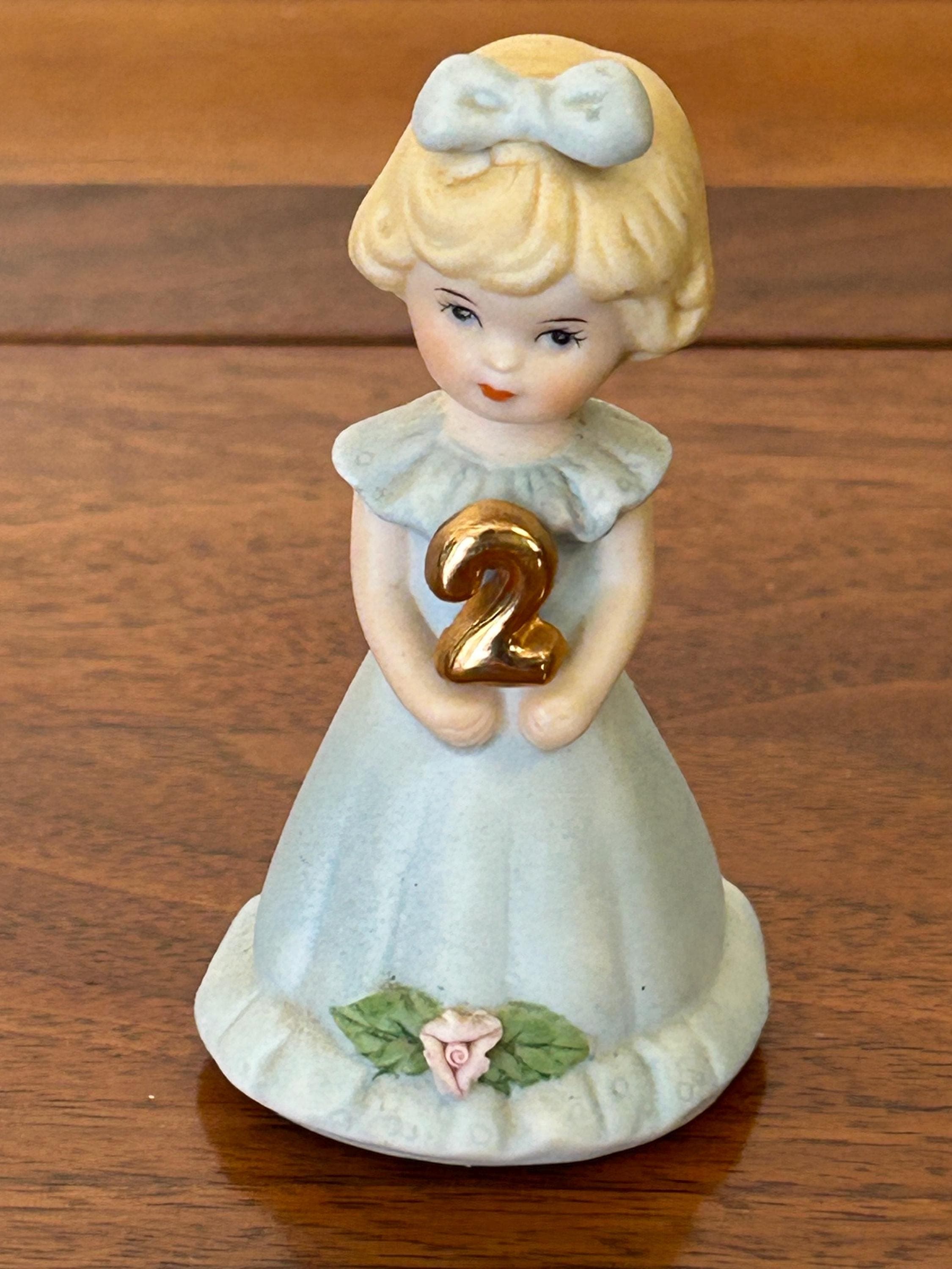 Vintage Growing Up Birthday Girls 3" - 2nd Birthday Girl Figurine