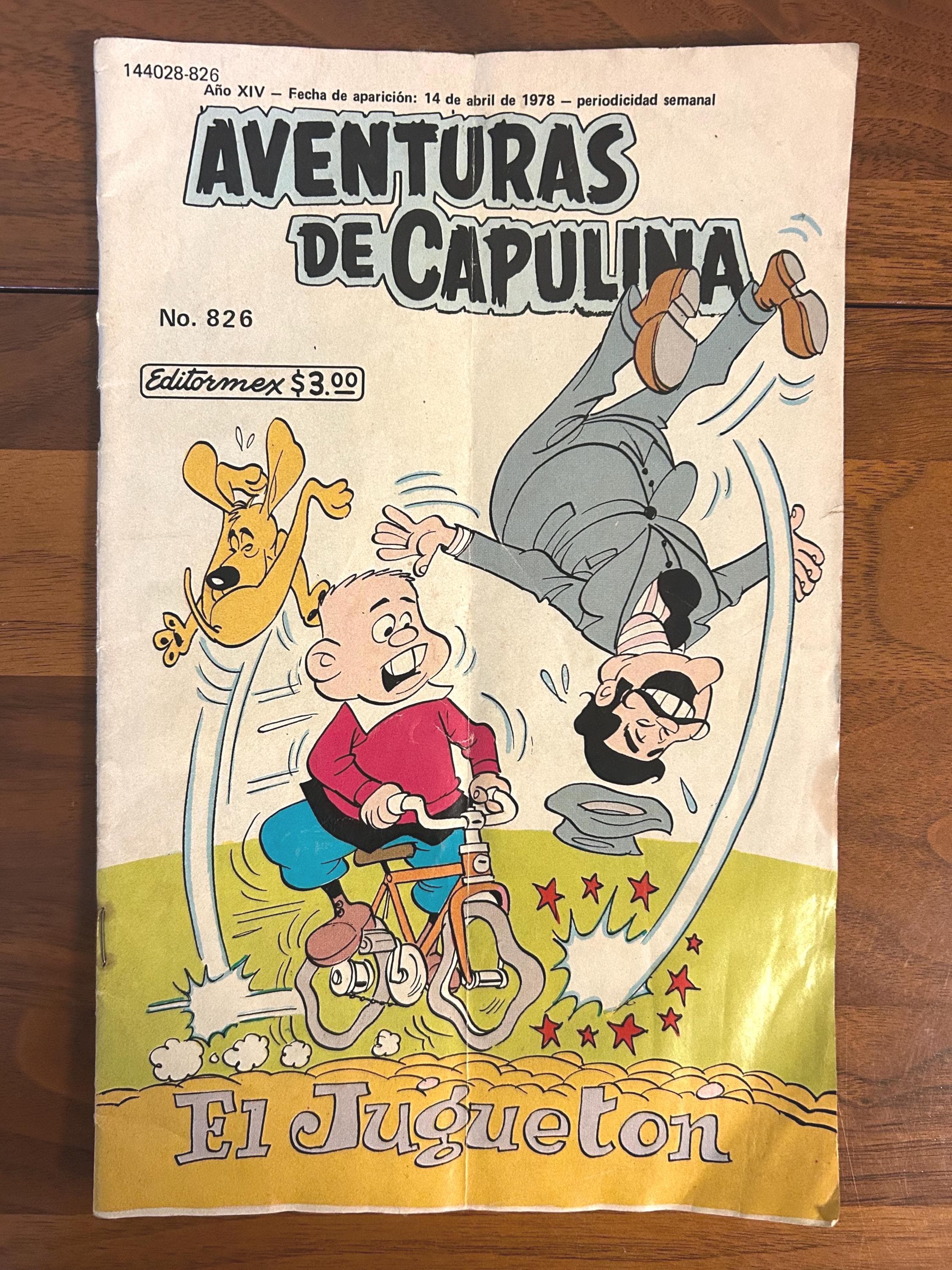 Vintage Aventuras de Capulina Comic Book April 14 1978 Spanish No 826 EditorMex