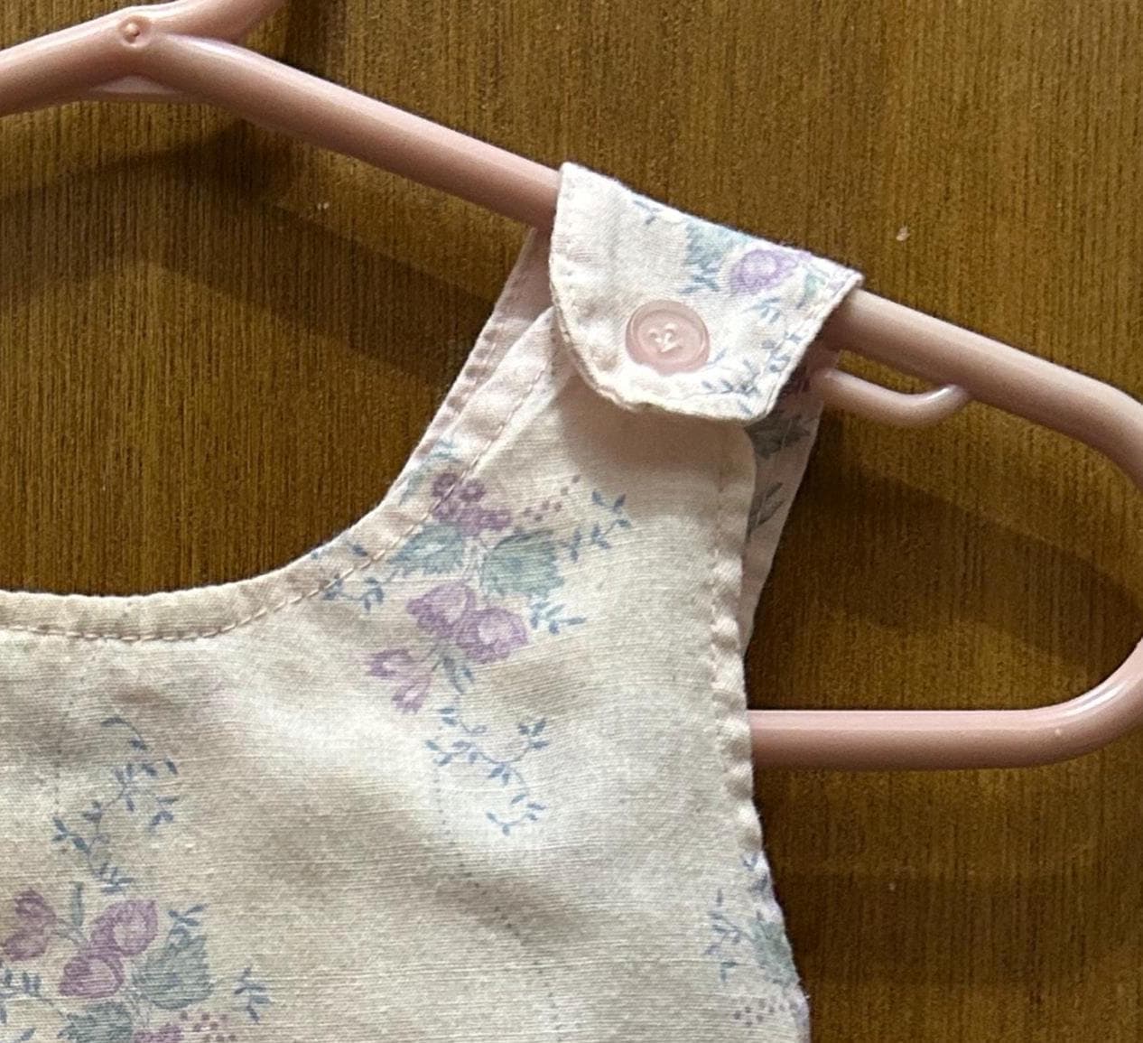 Vintage Baby Floral Top 12-18 Months Sleeveless Handmade Summer Shirt