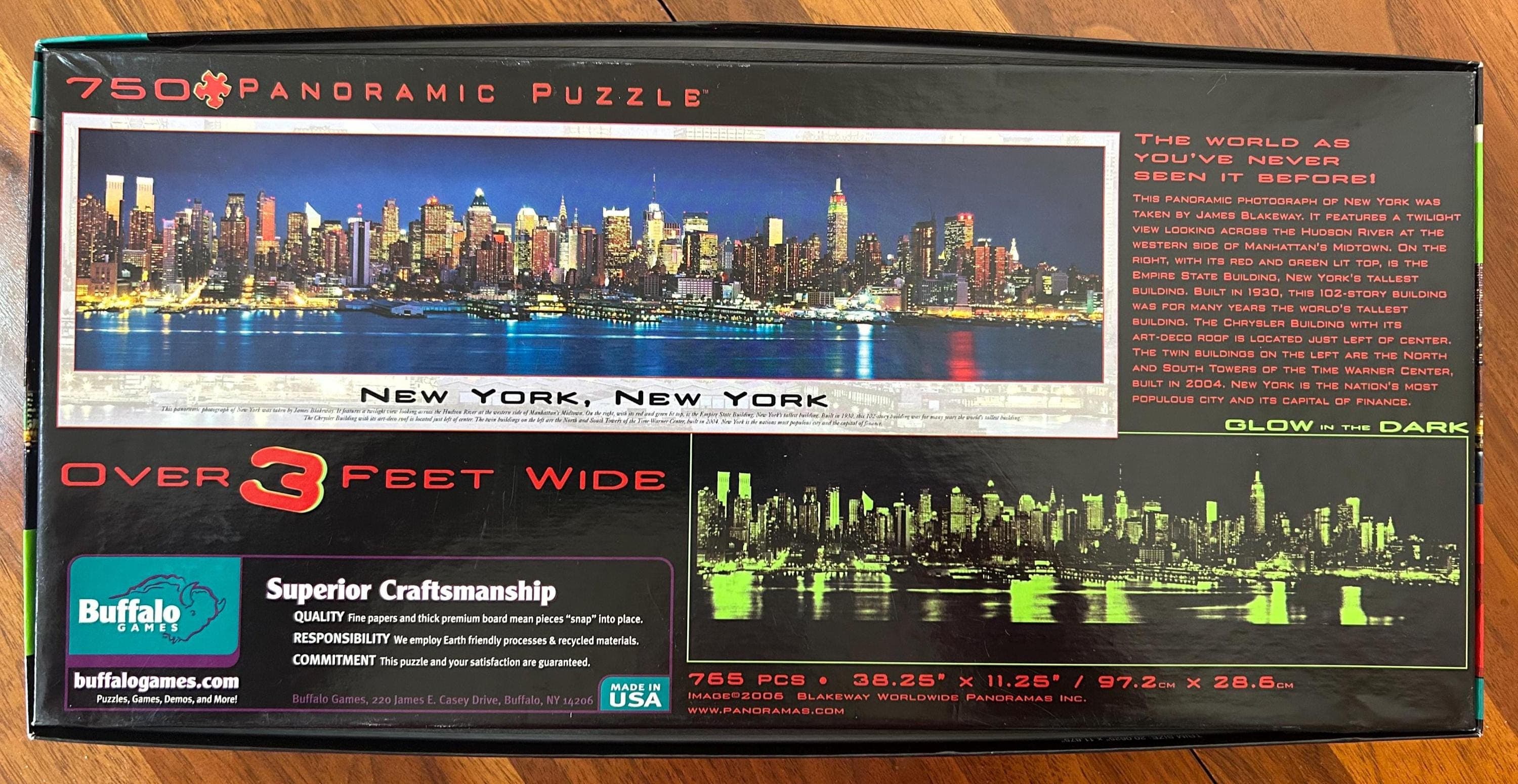 Buffalo Games New York Panoramic Puzzle - Glow in the Dark 3 ft - 750 Pieces