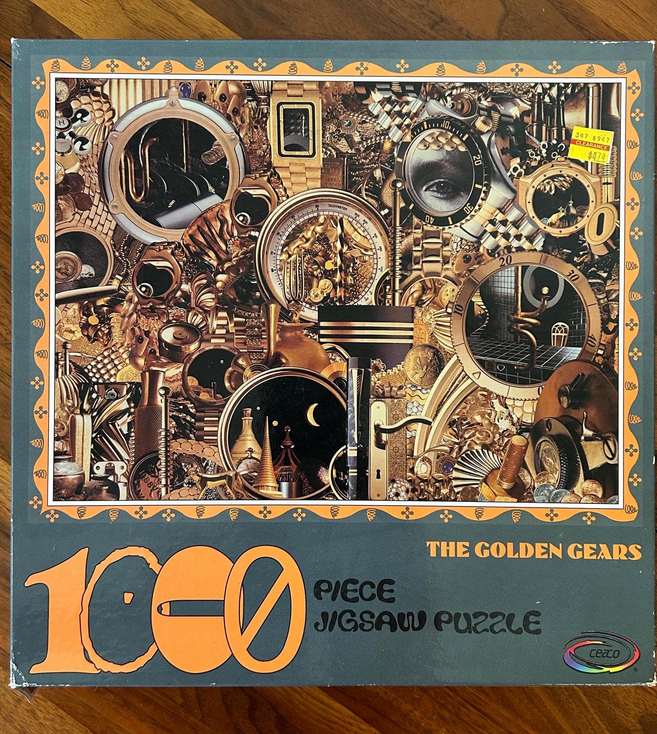 Ceaco Golden Gears Jigsaw Puzzle - Mechanical Collage - 1000 Pieces