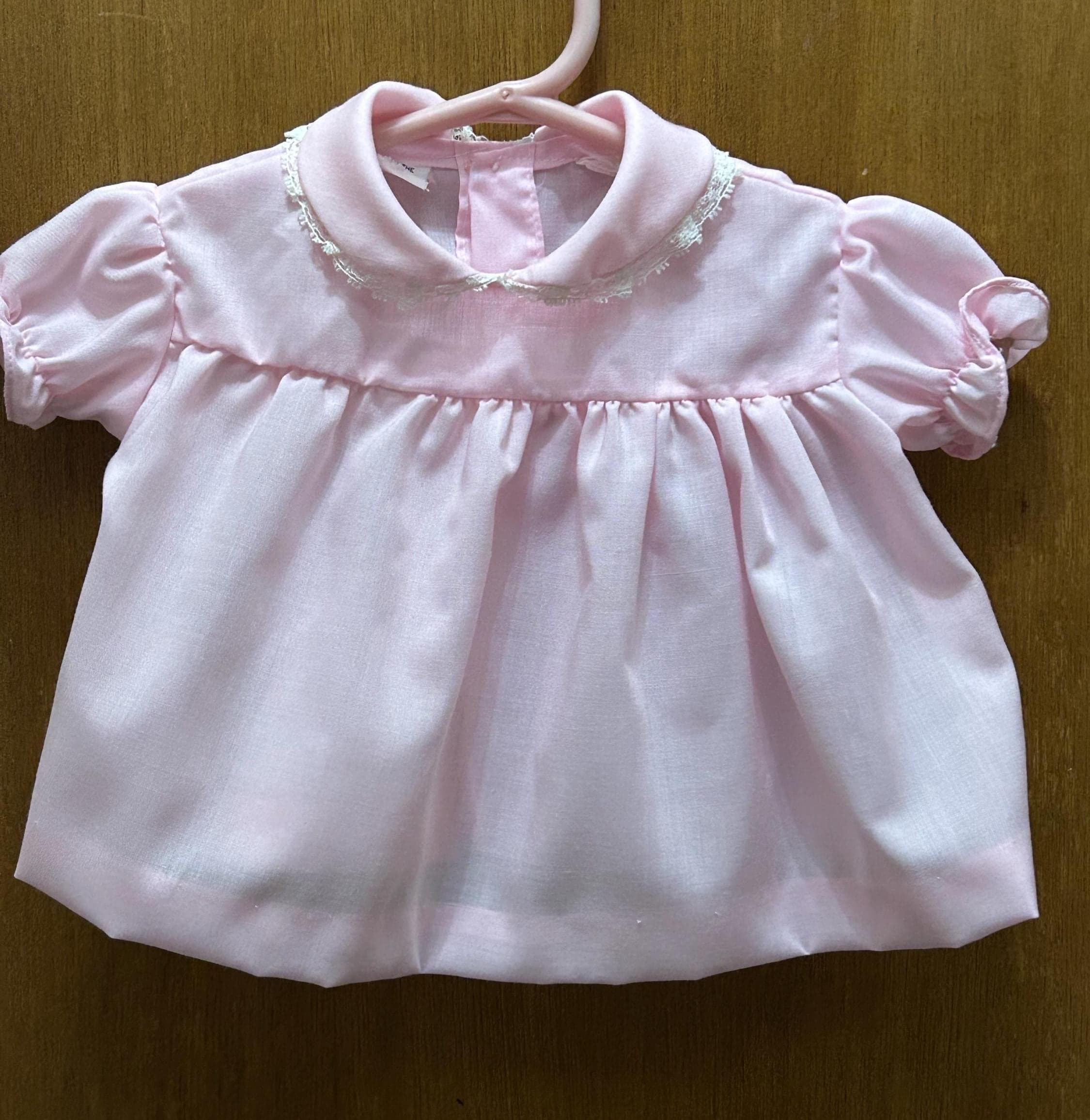 Vintage Pink Baby Dress 0-3 Months - Poly Cotton 1990's