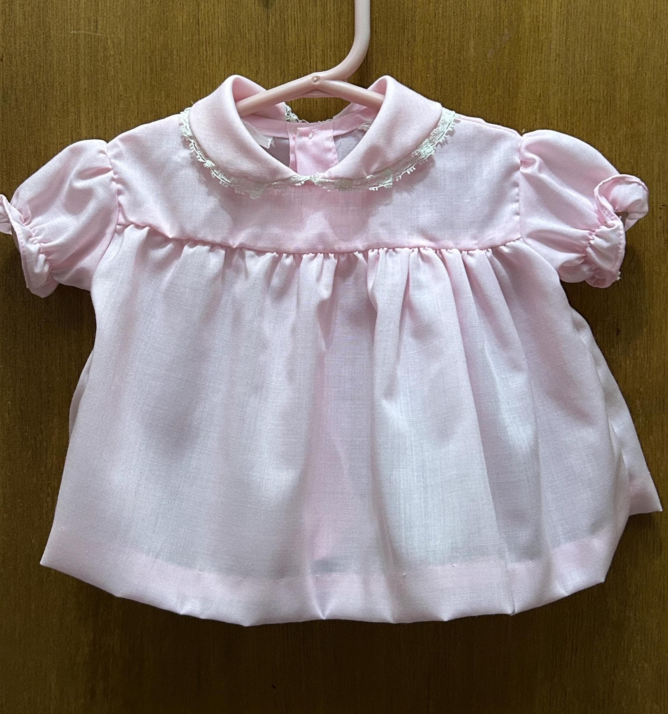 Vintage Pink Baby Dress 0-3 Months - Poly Cotton 1990's - image 4