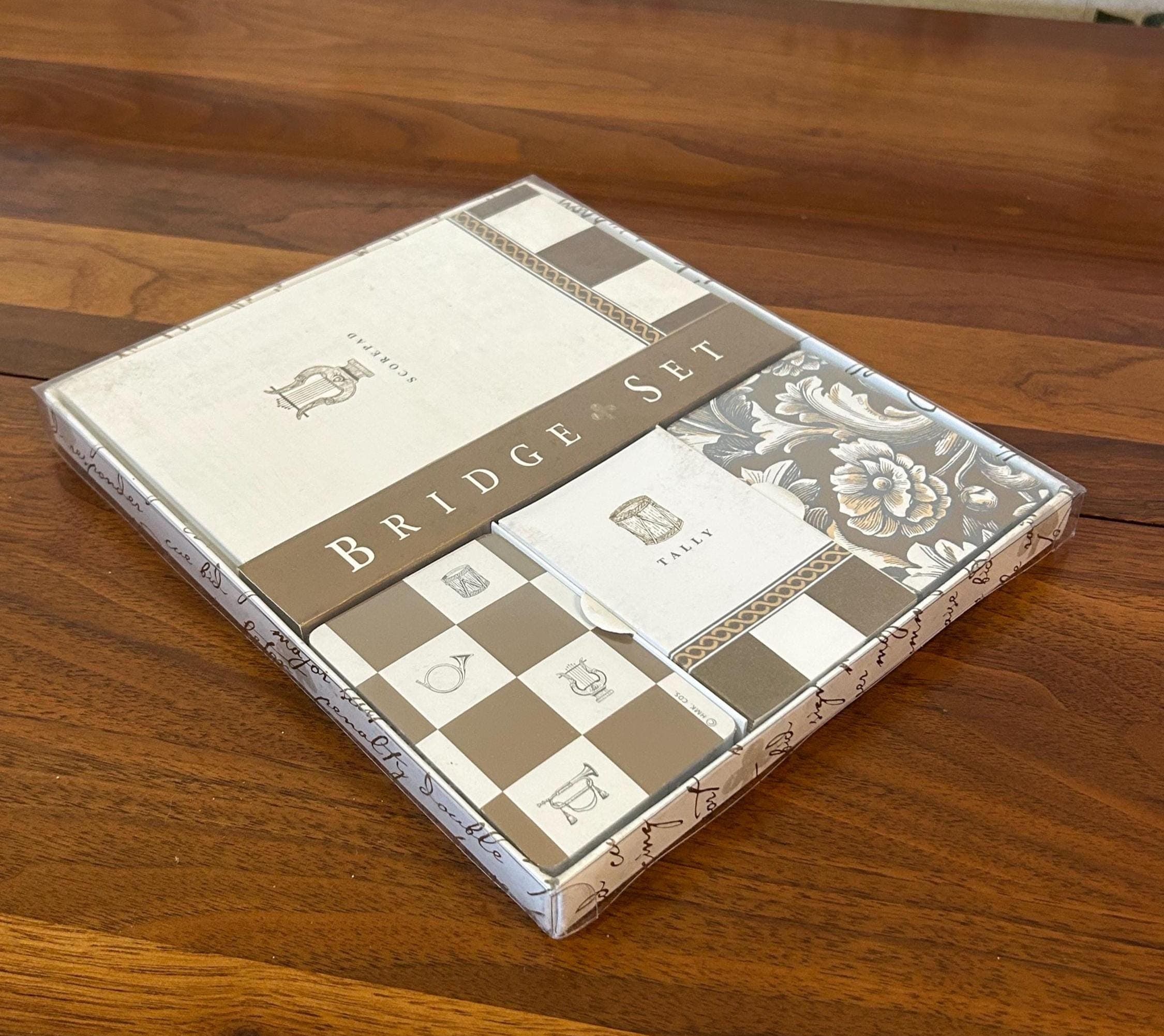 Vintage Bridge Gift Set - Cards Score Pad Tally Pad Complete