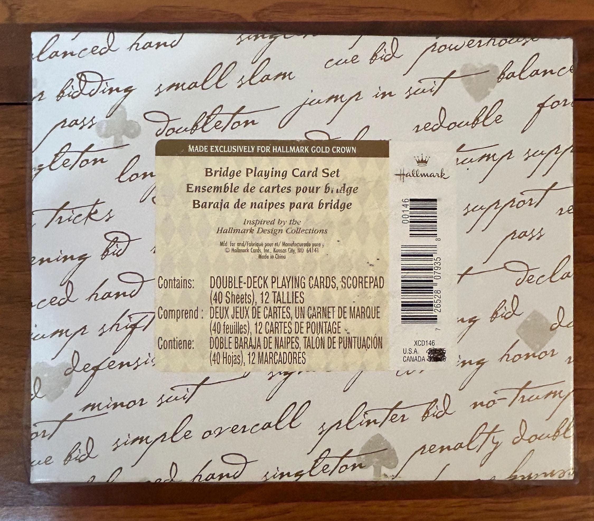 Vintage Bridge Gift Set - Cards Score Pad Tally Pad Complete
