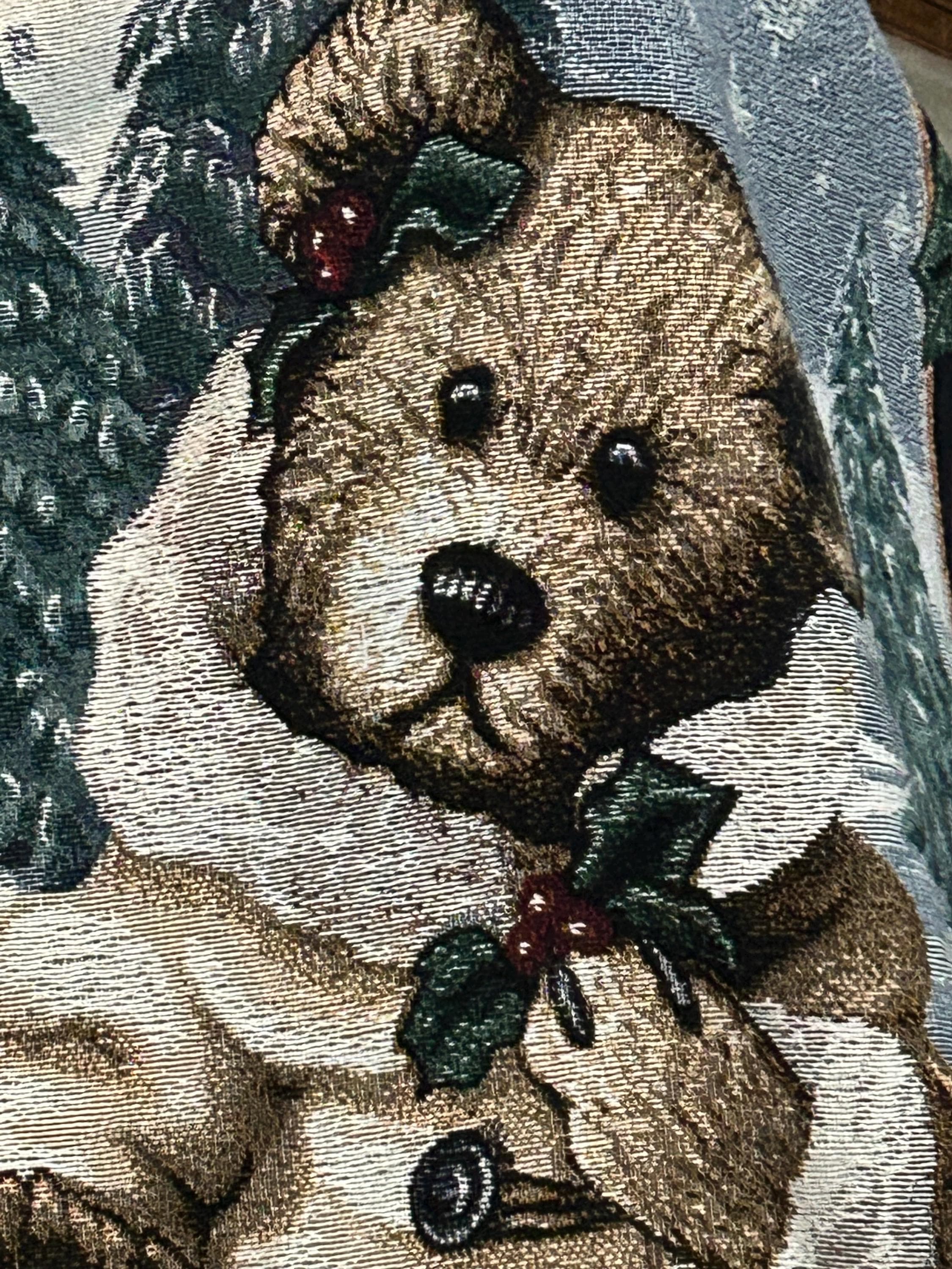 Vintage Boyds Bears Blanket Throw Wall Hanging 68" x 50" Winter Holiday Tapestry
