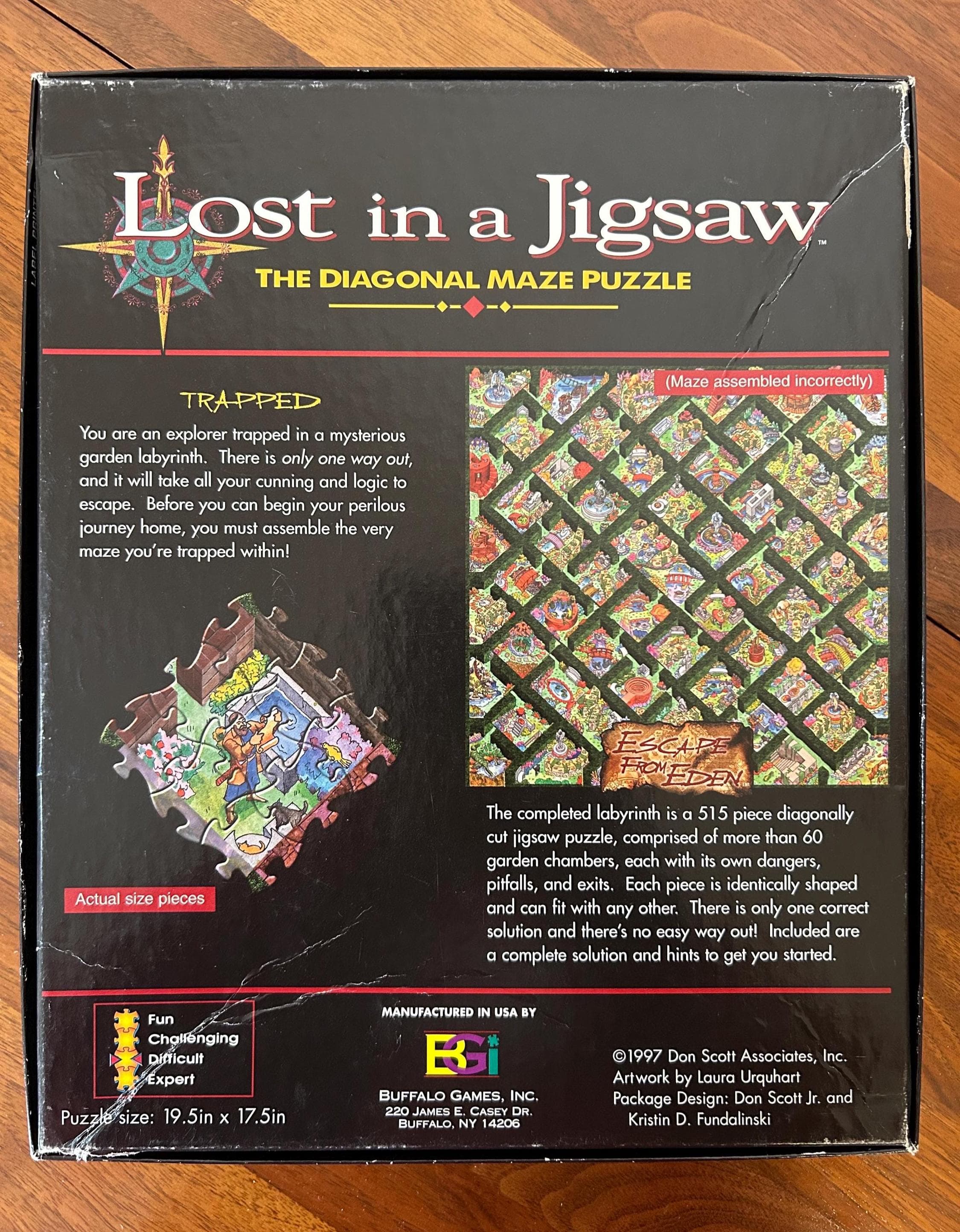 Lost in a Jigsaw - The Diagonal Maze Puzzle - Escape from Eden, Used, Complete