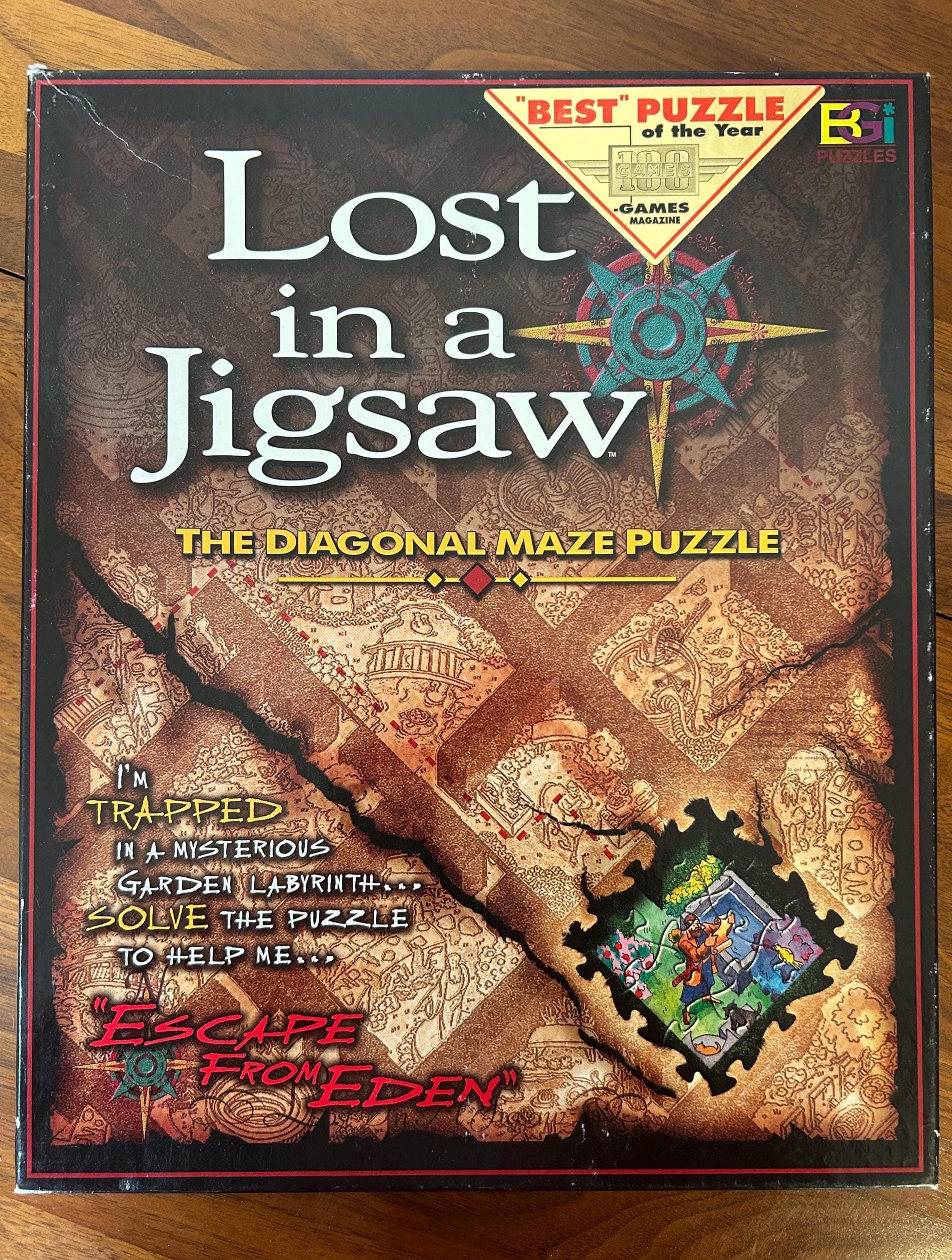 Lost in a Jigsaw - The Diagonal Maze Puzzle - Escape from Eden, Used, Complete