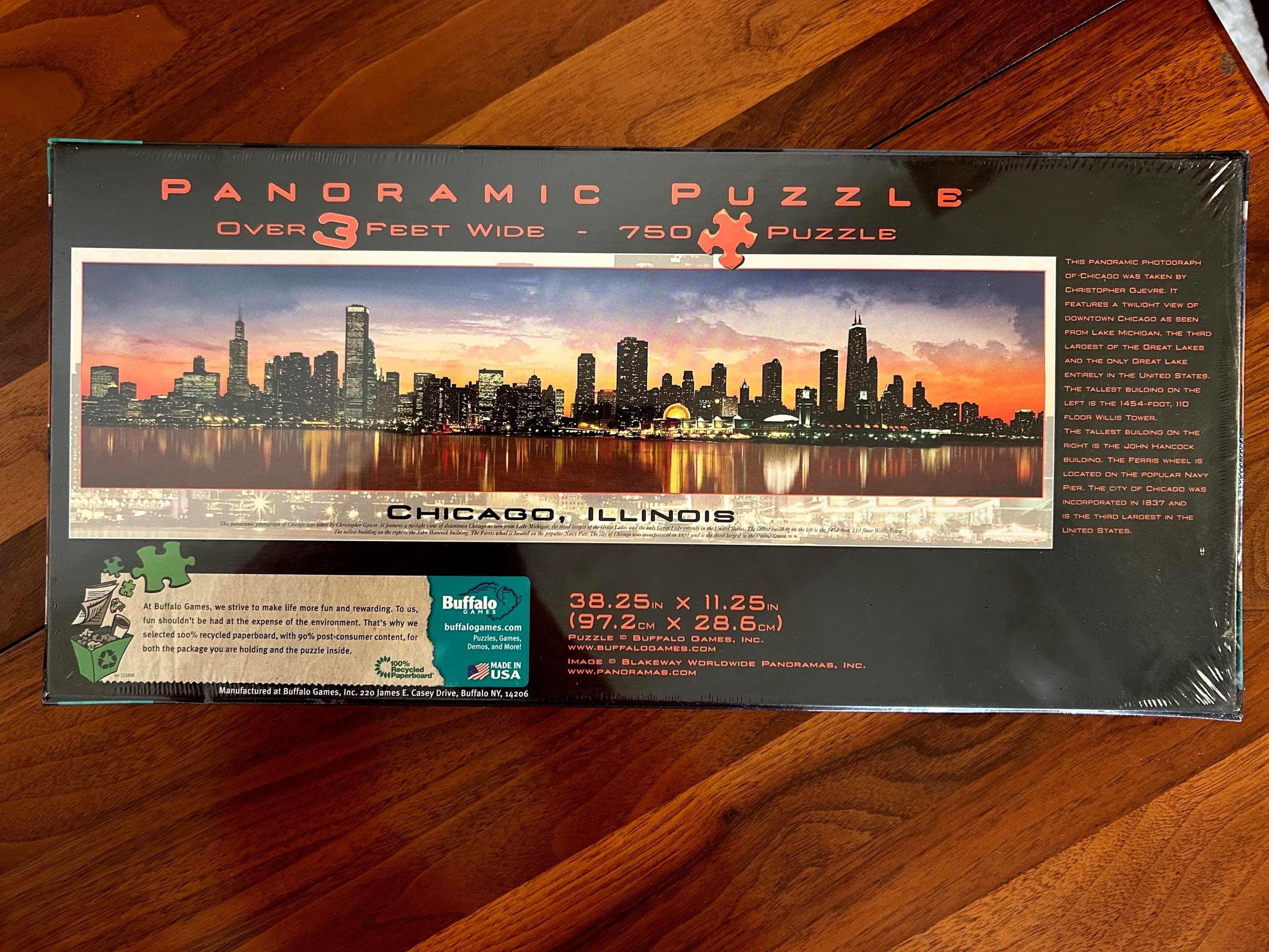 Buffalo Games Chicago Illinois Panoramic Puzzle - 750 Pieces - Over 3 Feet Wide