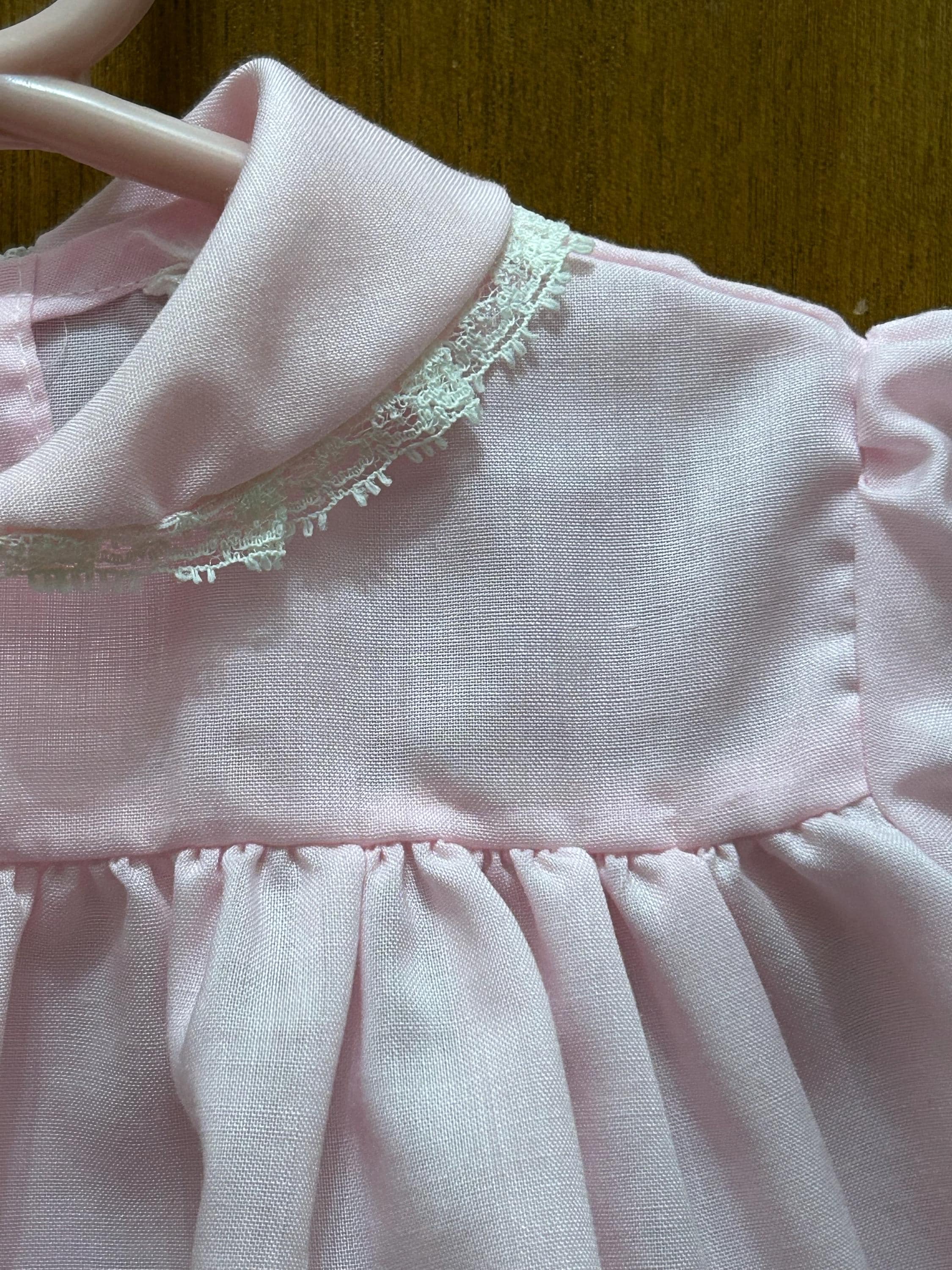 Vintage Pink Baby Dress 0-3 Months - Poly Cotton 1990's - image 3