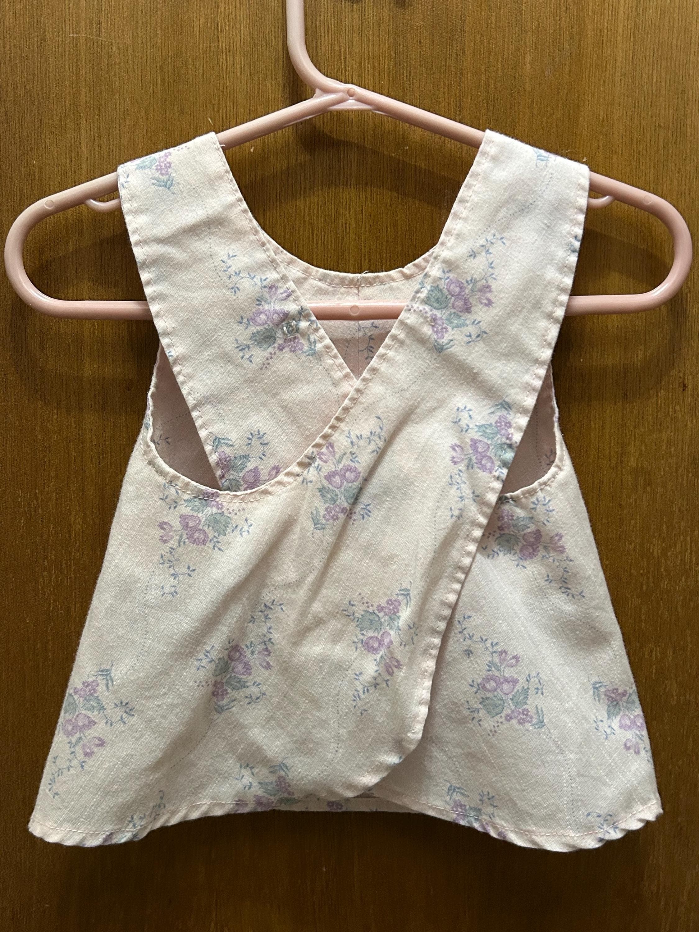 Vintage Baby Floral Top 12-18 Months Sleeveless Handmade Summer Shirt