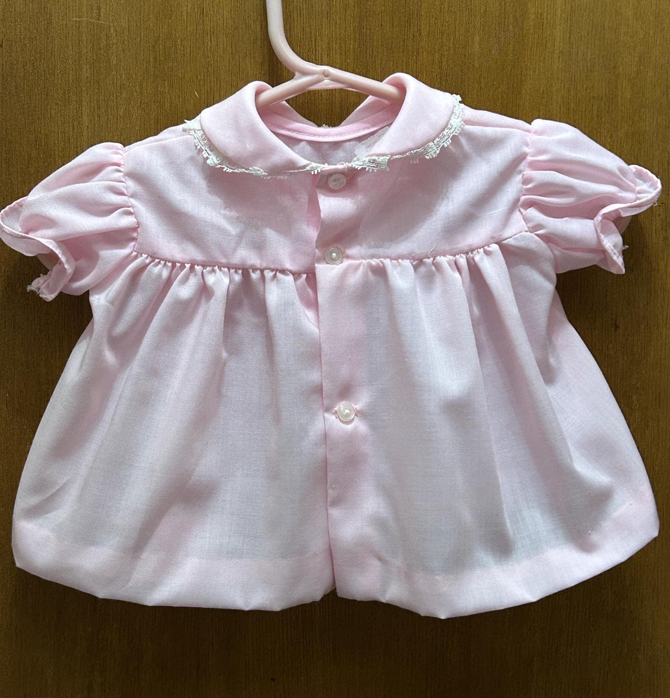 Vintage Pink Baby Dress 0-3 Months - Poly Cotton 1990's - image 5