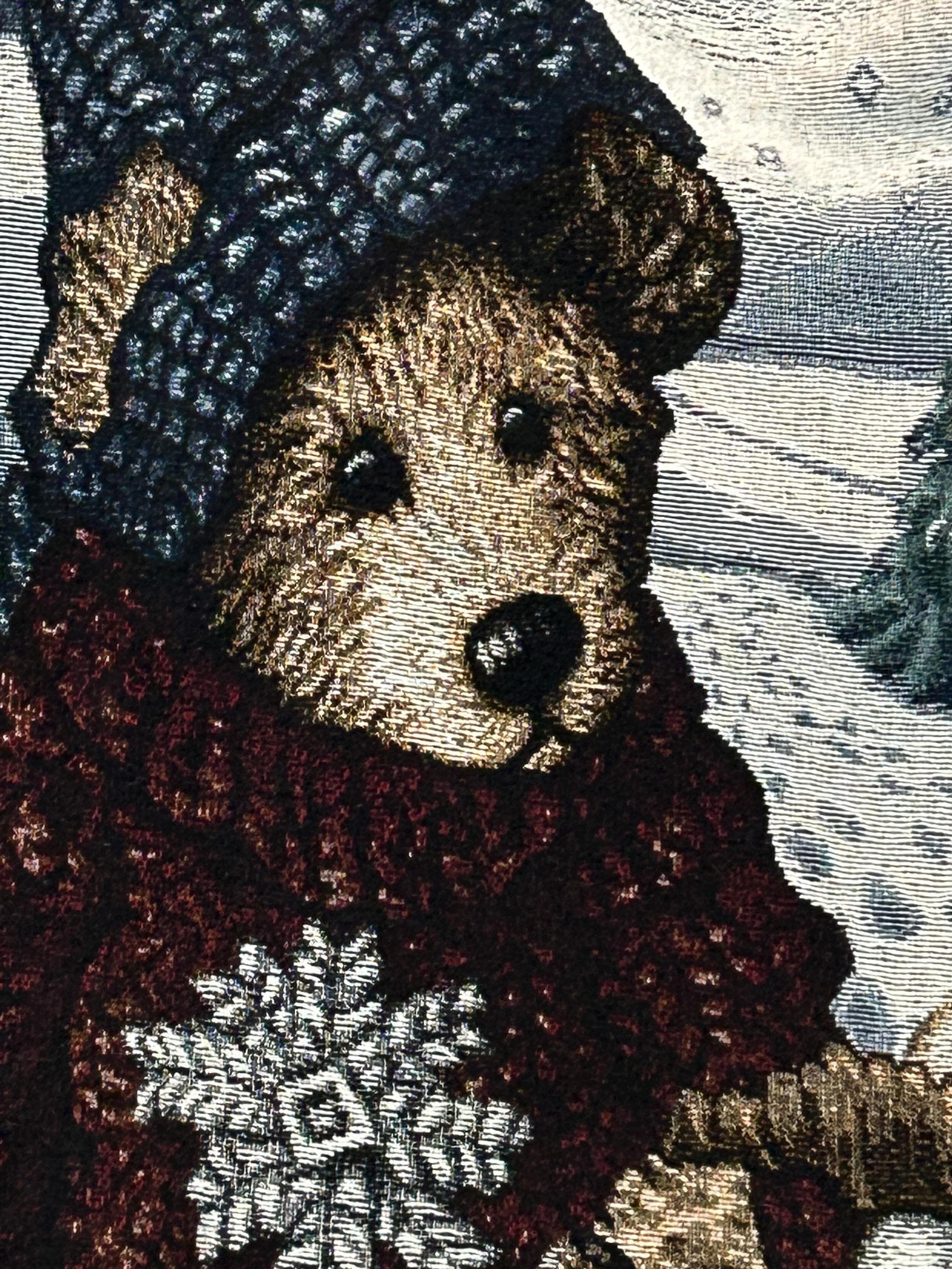 Vintage Boyds Bears Blanket Throw Wall Hanging 68" x 50" Winter Holiday Tapestry