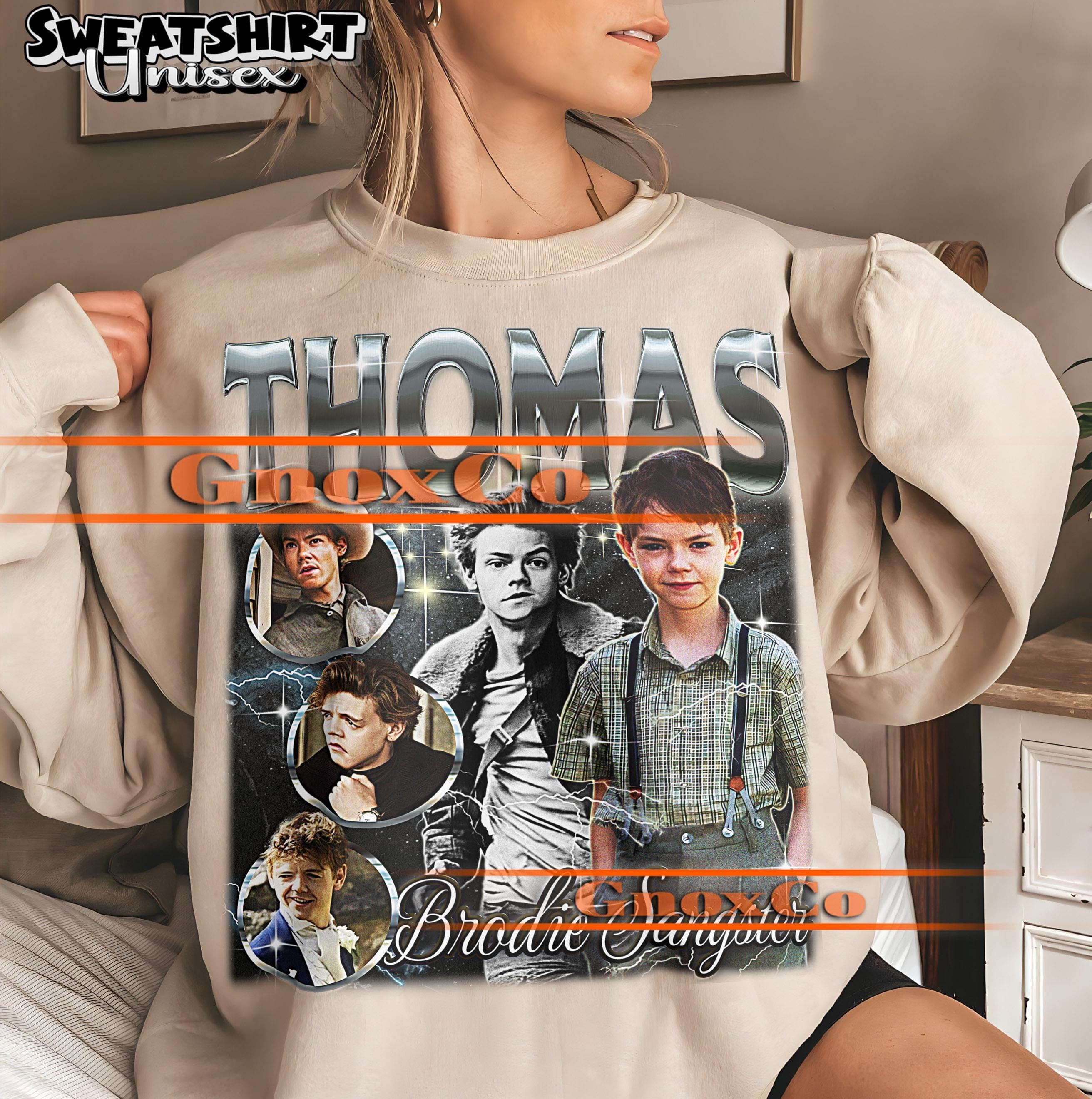 THOMAS BRODIE SANGSTER Retro Shirt, Thomas Brodie Sangster Vintage Tshirt, Brodie Sangster Fan Tees, Thomas Brodie  Retro 90s Sweater #saf - image 4