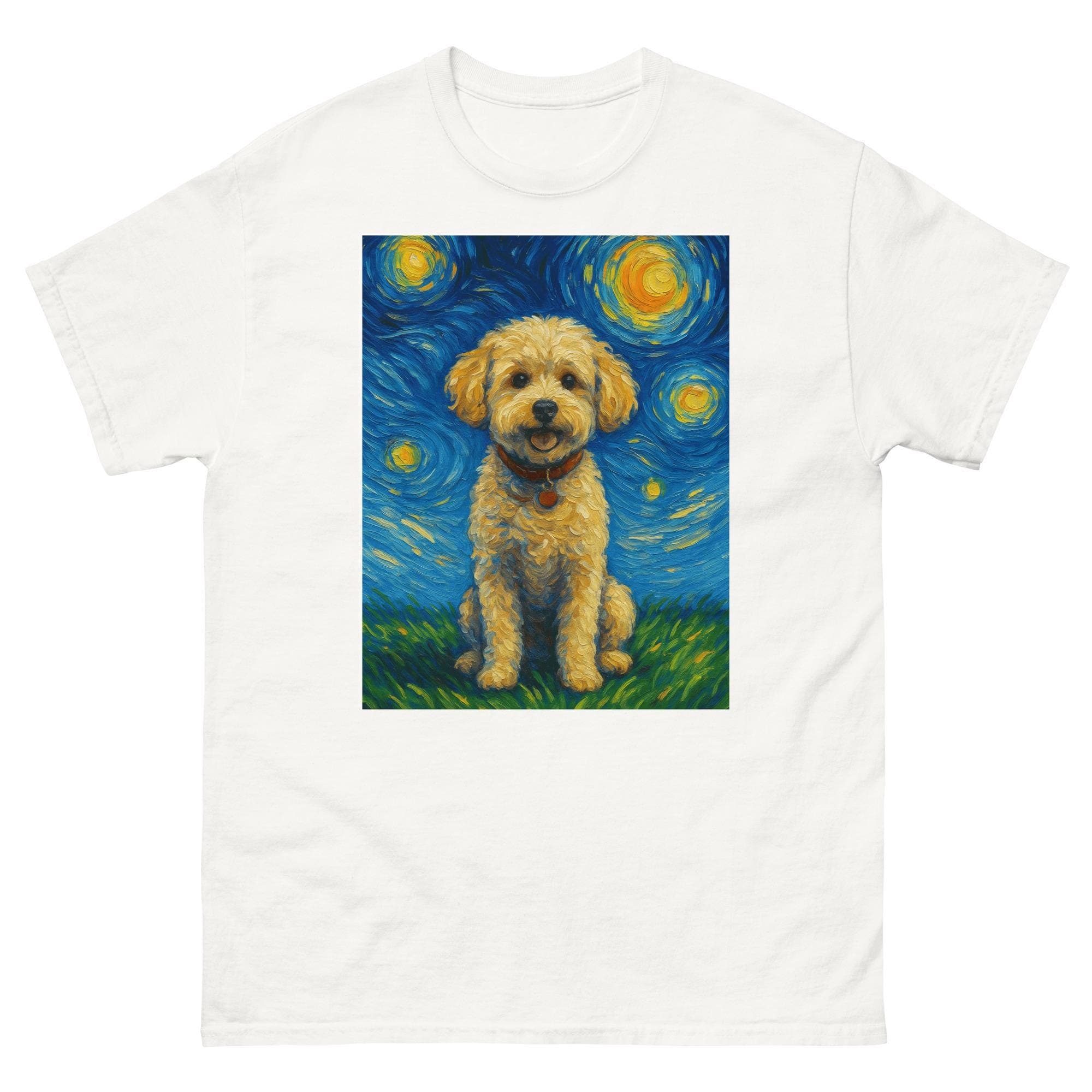 Maltipoo Van Gogh Starry Night Maltipoo  Cute Maltese Poodle Mix Puppy Art T-Shirt Unisex classic tee