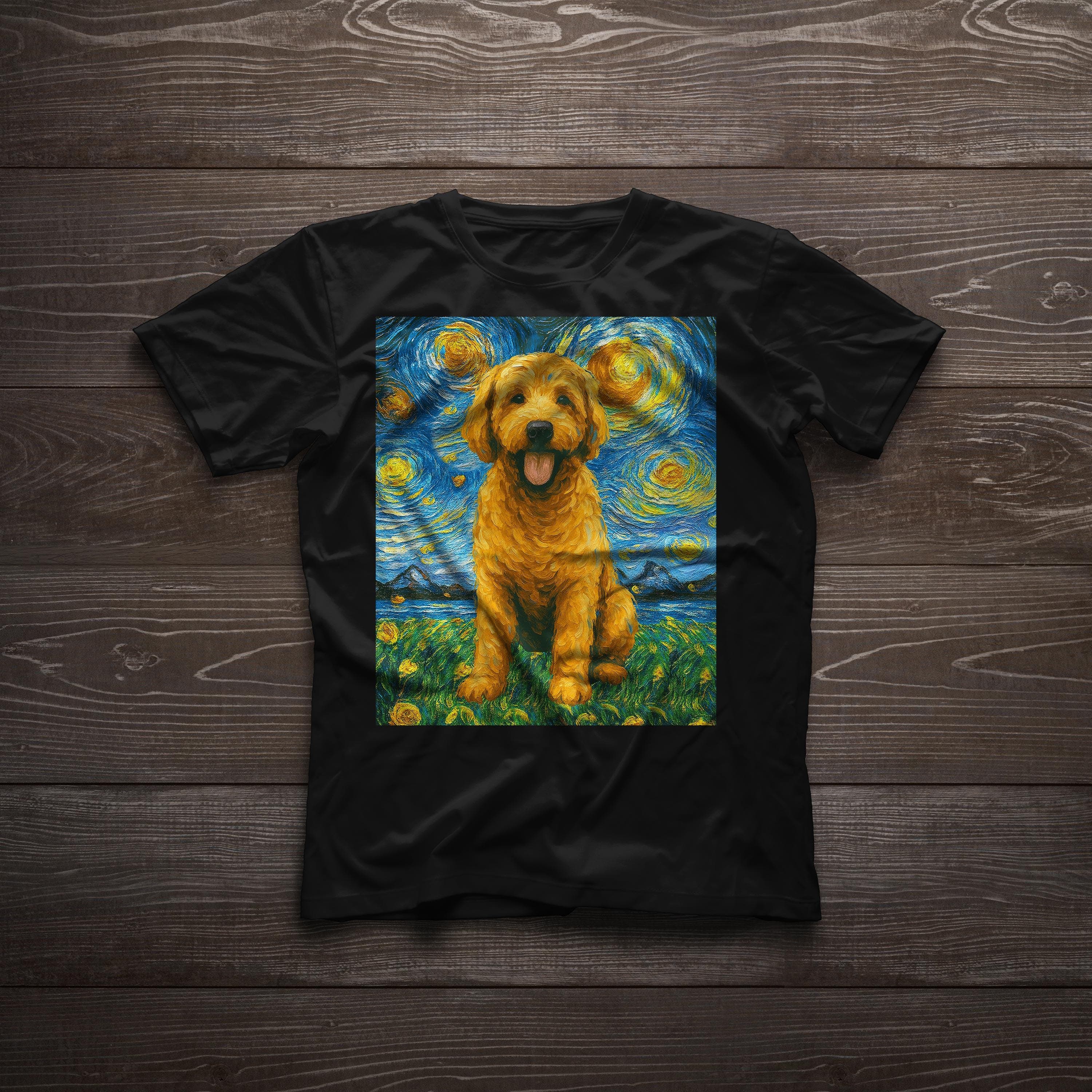 Goldendoodle Van Gogh Starry Night Goldendoodle Artistic Poodle Mix Dog Lover Gift Unisex classic T-Shirt