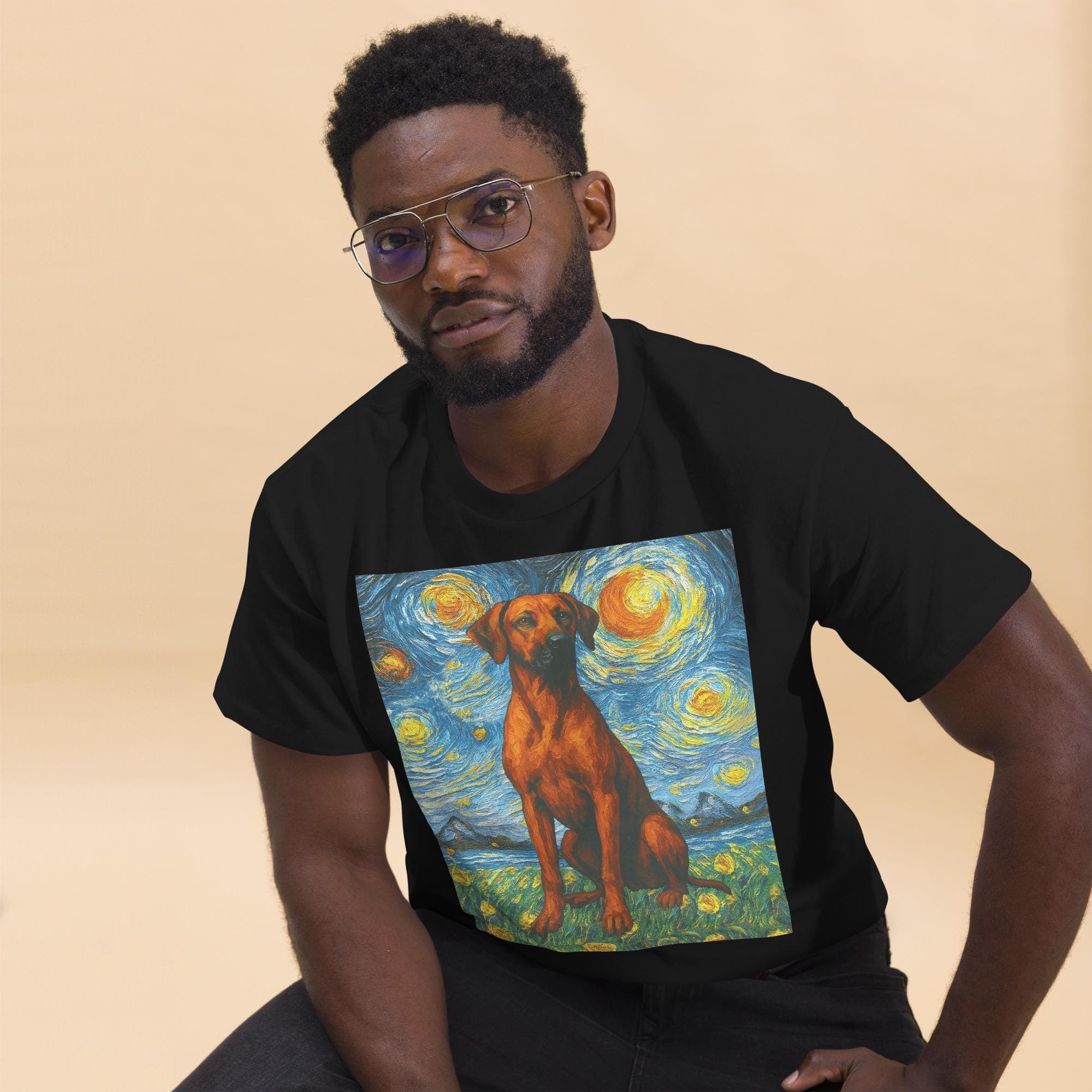 Rhodesian Van Gogh Starry Night Rhodesian Ridgeback Tee African Lion Hound classic T-Shirt