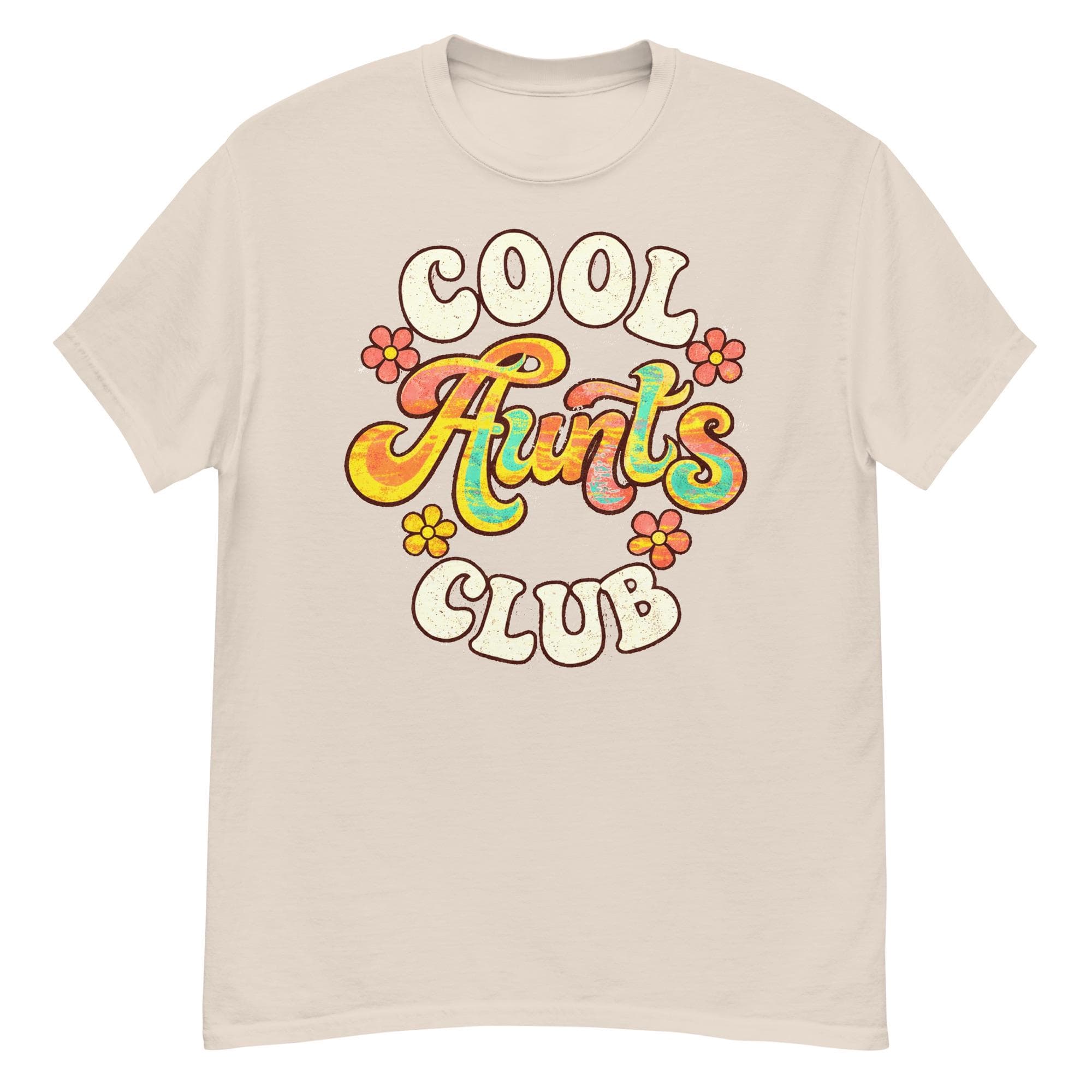Optimised Title: Cool Aunts Club T-Shirt | Vintage 70s Hippie Colors & Chill Vibe Auntie Tshirt