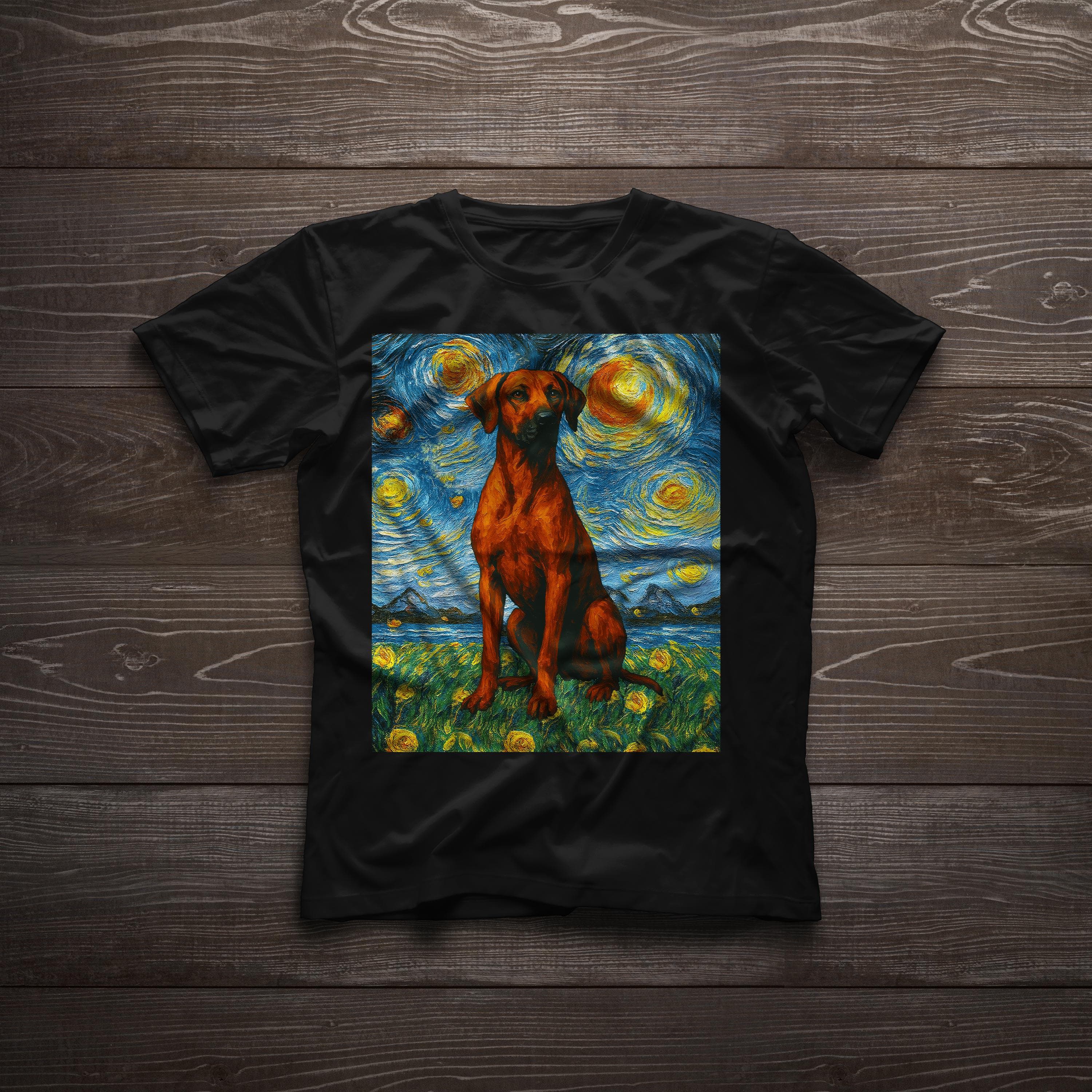Rhodesian Van Gogh Starry Night Rhodesian Ridgeback Tee African Lion Hound classic T-Shirt