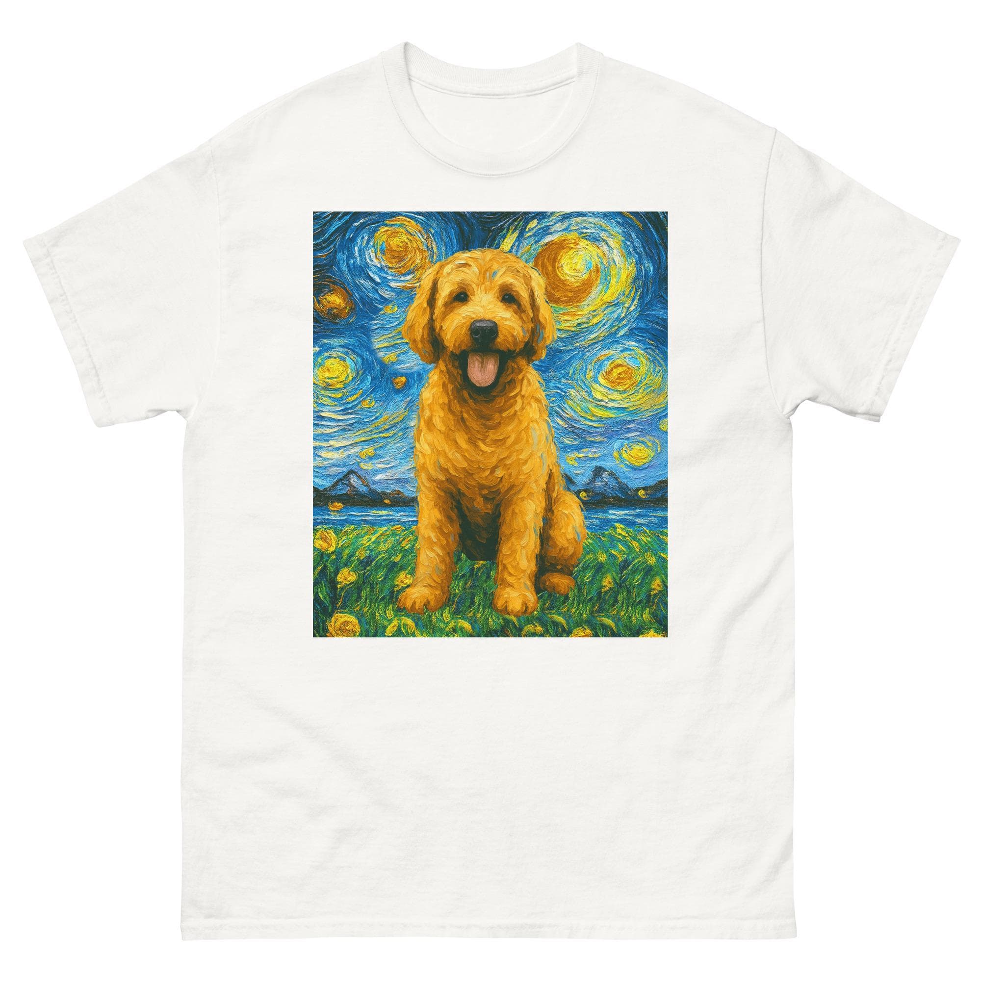 Goldendoodle Van Gogh Starry Night Goldendoodle Artistic Poodle Mix Dog Lover Gift Unisex classic T-Shirt
