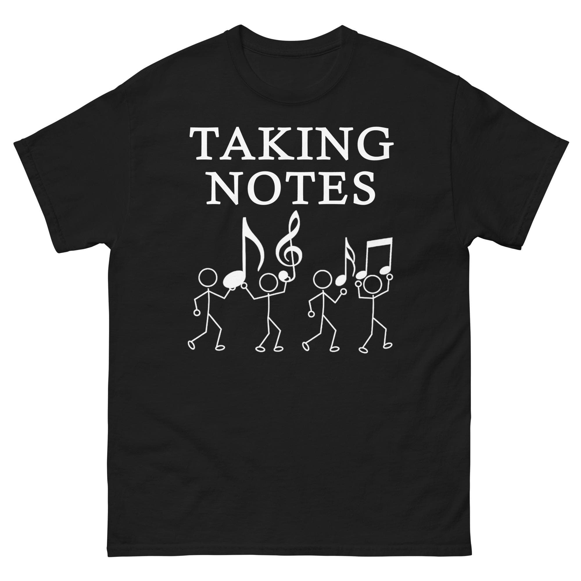 Taking Notes Funny Music Stick Figures Stealing Musical Notes Meme Tee Composer Pianist Humor Joke Apparel Unisex tee