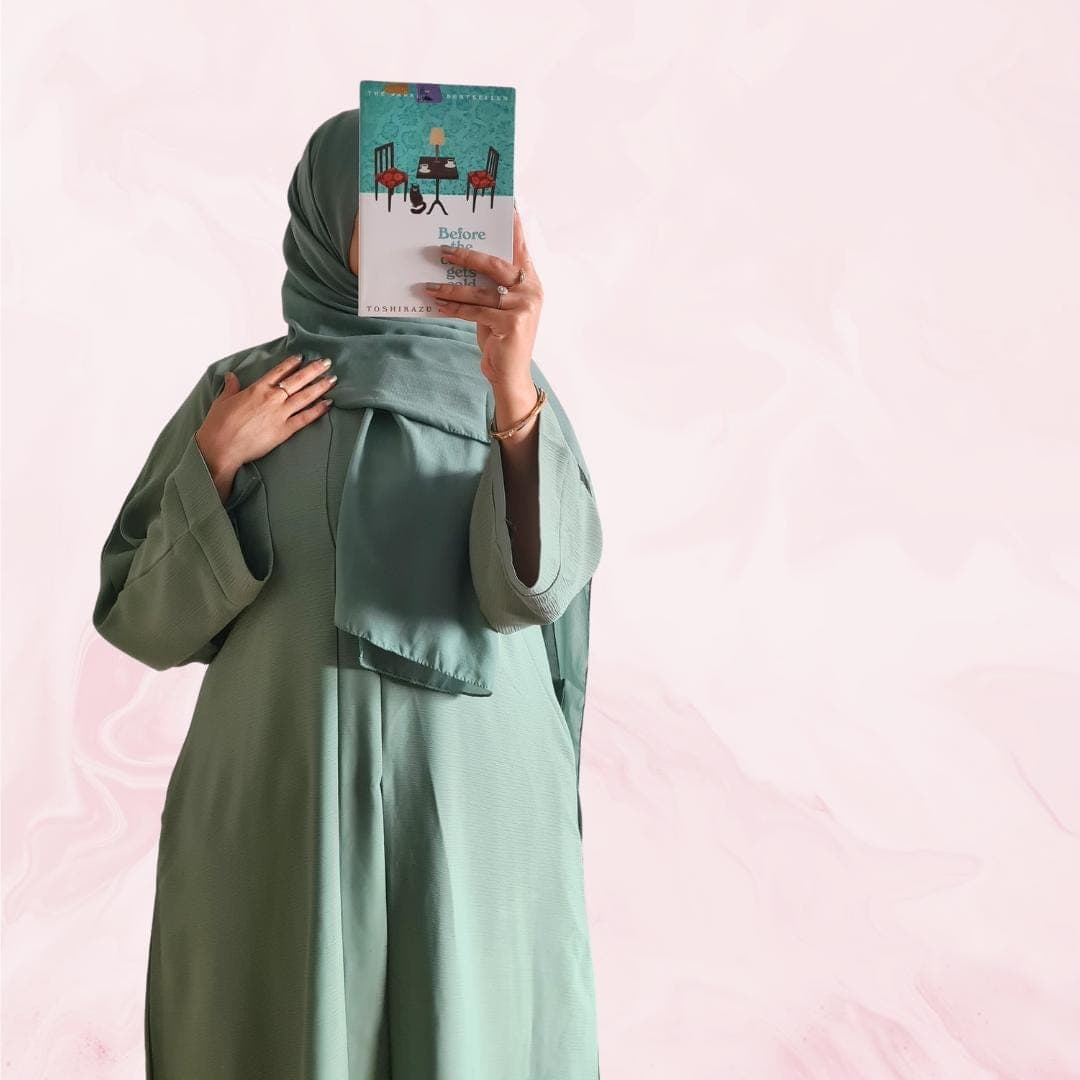 Sea Green Abaya with Hijab - Elegant Design with Buttons and Pockets | Perfect for Eid, Ramadan, Islamic Fashion, | Islamic Gift - image 4