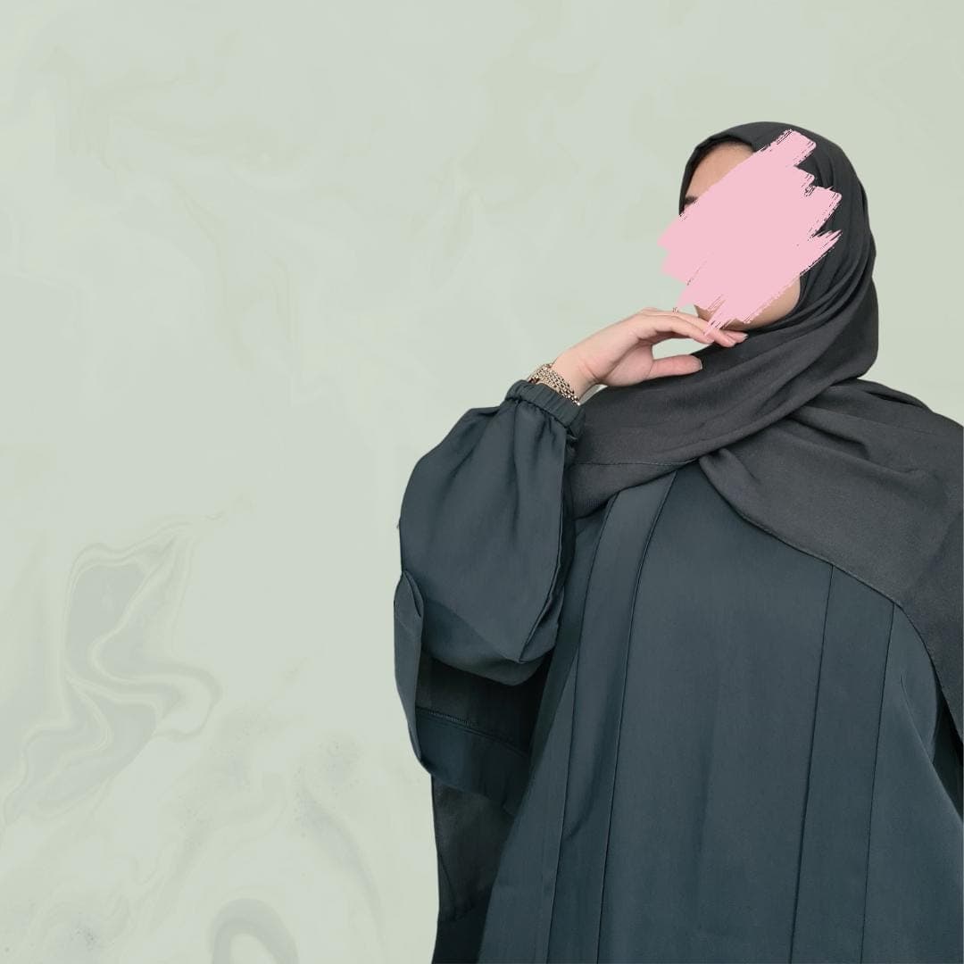 3-teiliges Smaragdgrünes Abaya-Set mit Hijab, Unterkleid und Gürtel – Perfekt für Eid, Ramadan, islamische Mode, bescheidene Mode - image 4