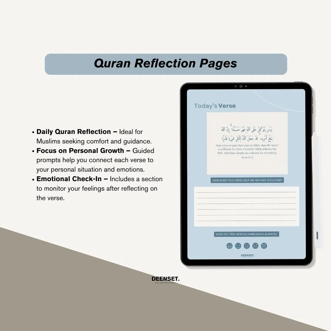 Quran Reflection Journal Digital, Quran Journaling, Quran Reflection, Verse Reflection, Printable PDF - image 2