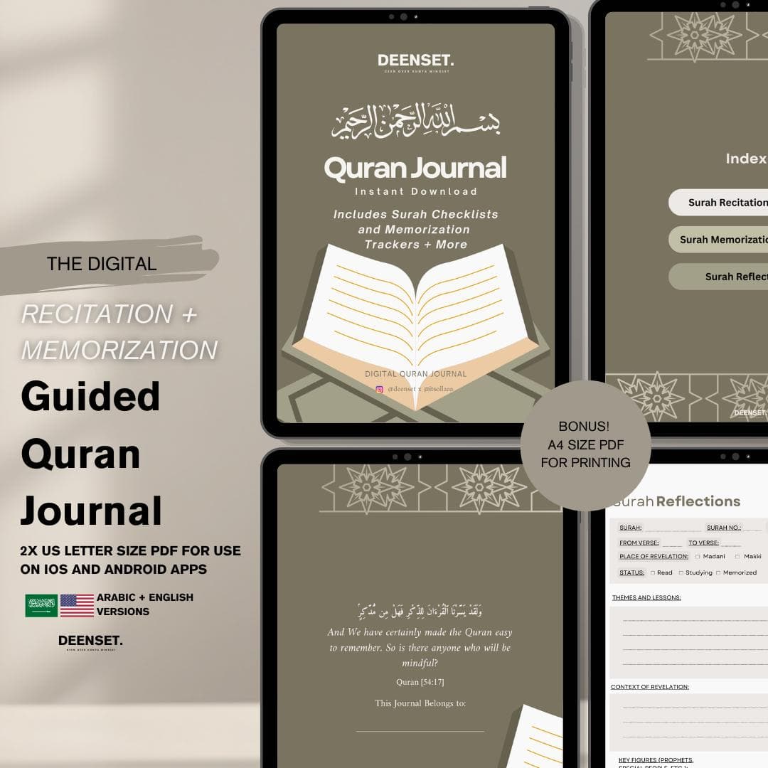 Quran Journal Digital, Quran Study, Quran Tracker, Quran Journaling, Quran Reflection, Surah Reflection, Printable PDF - image 2