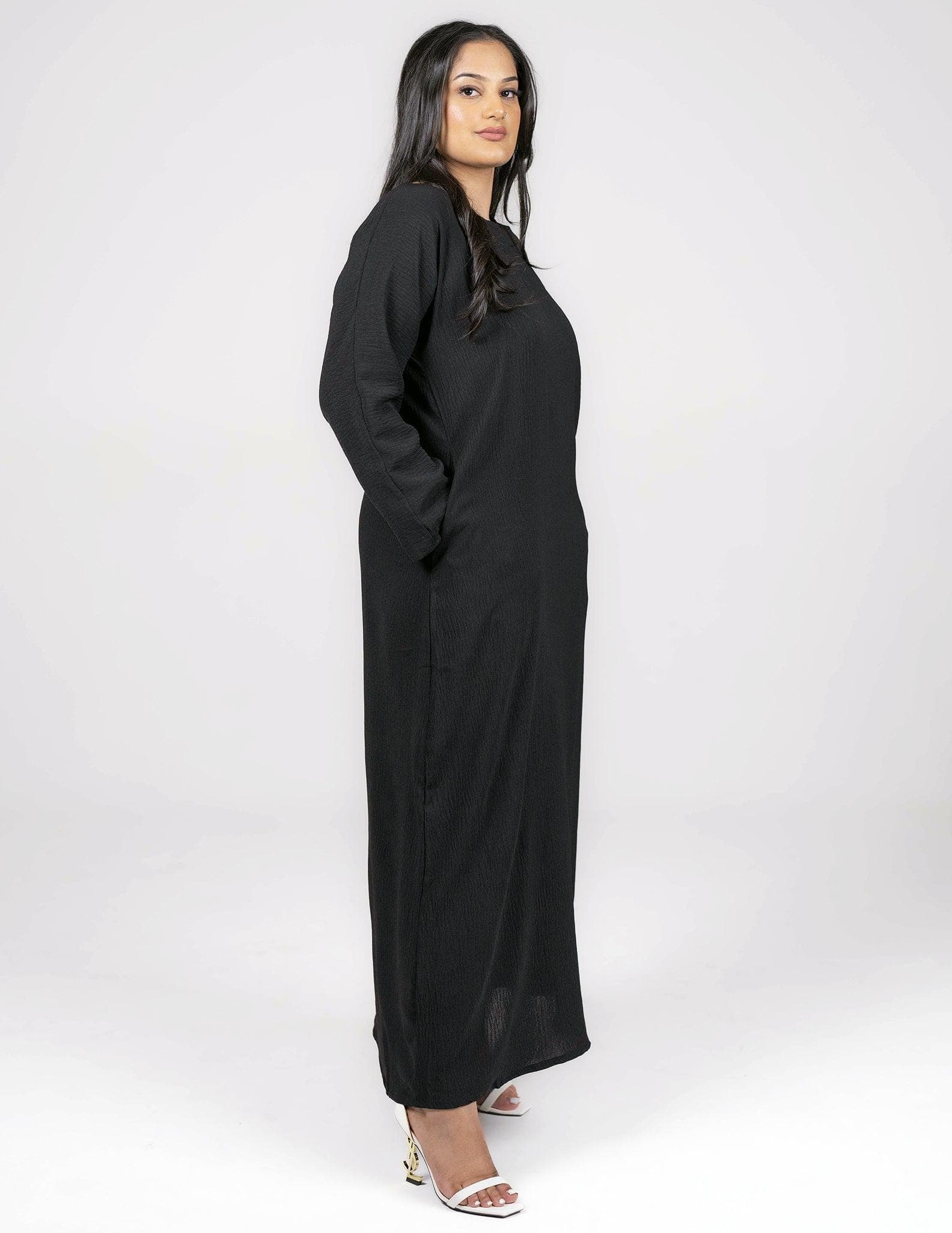 Black Slip Dress - Full Sleeve - image 3