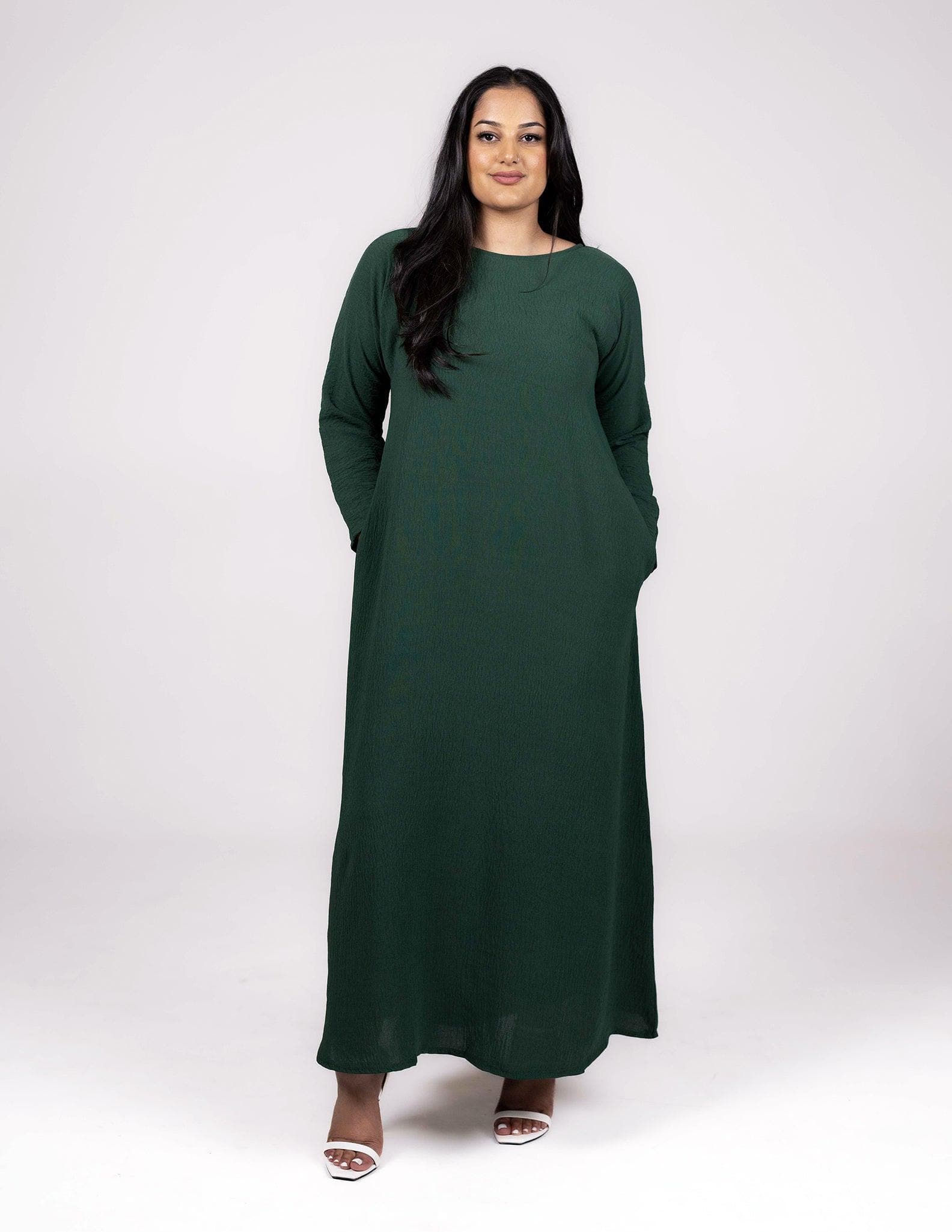 Full Sleeve Emerald Green Slip Dress - image 5