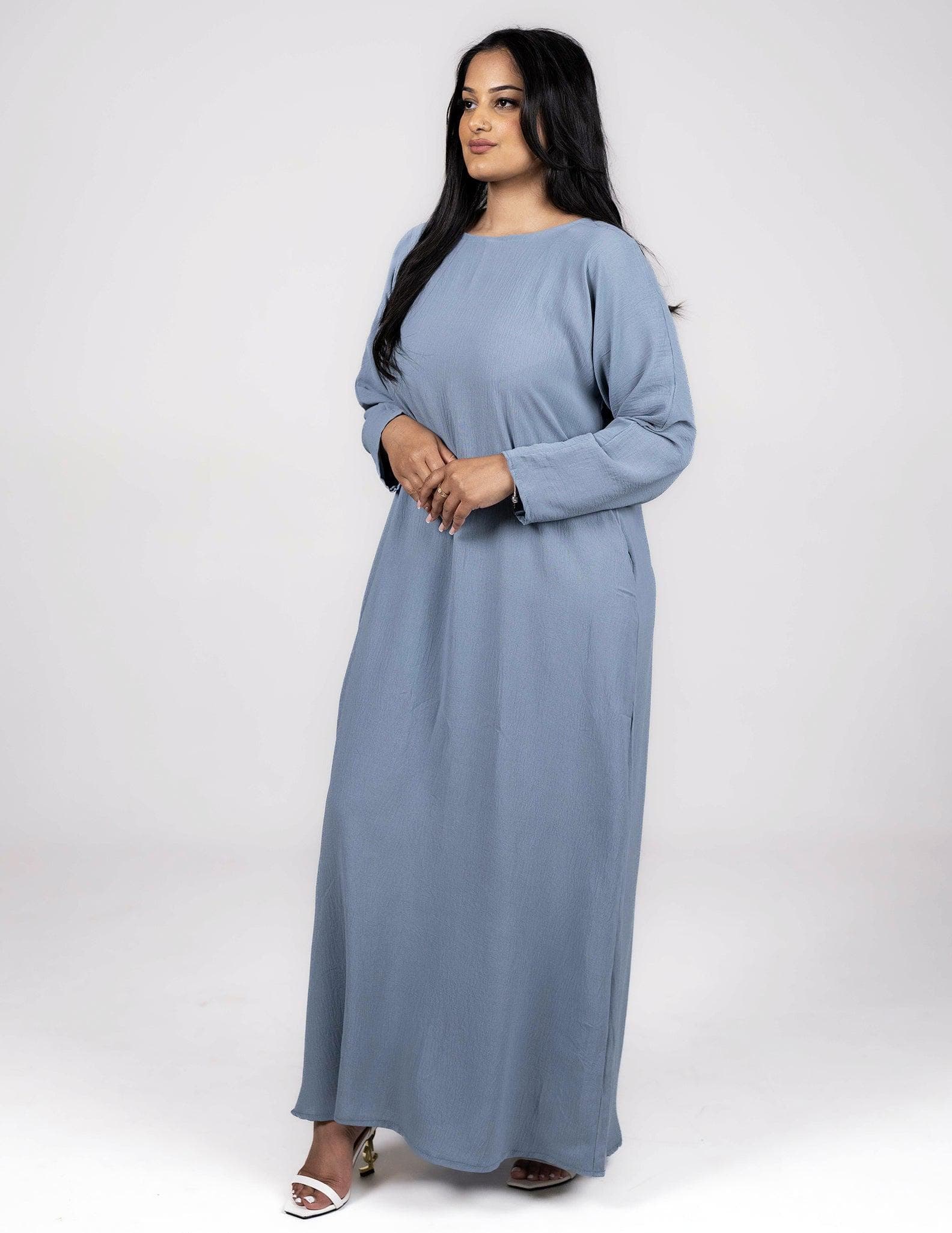 Full Sleeve Sky Blue Slip Dress