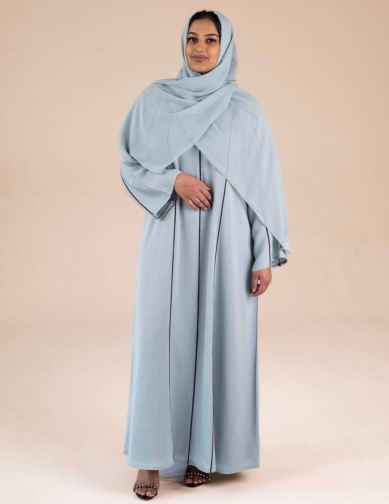 Essential Closed Fiza Blue Abaya