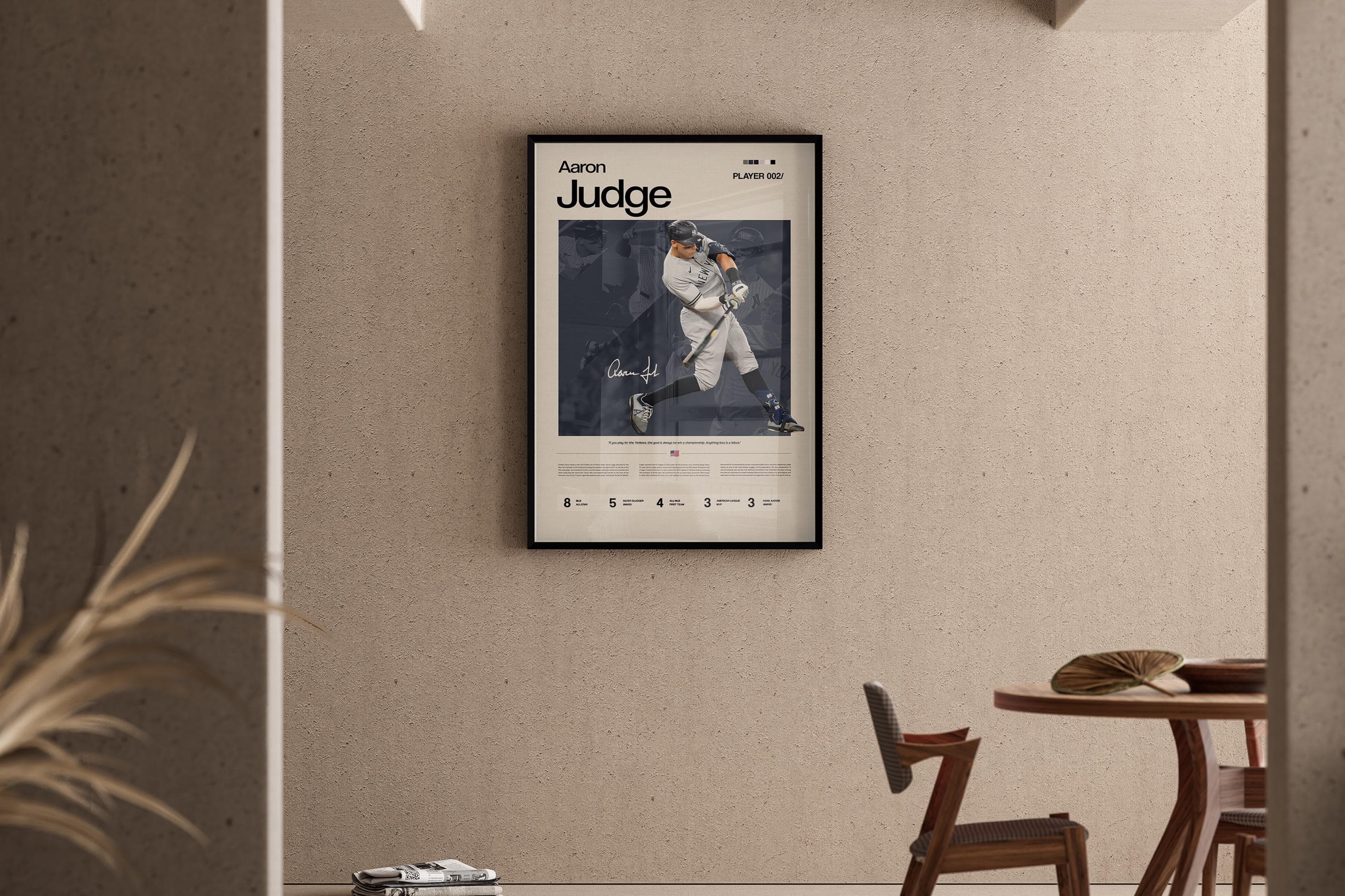 Aaron Judge Baseball Poster, Yankees Slugger Wall Art, MLB Home Runs Print, Office Decor, Gift for Dad - image 3