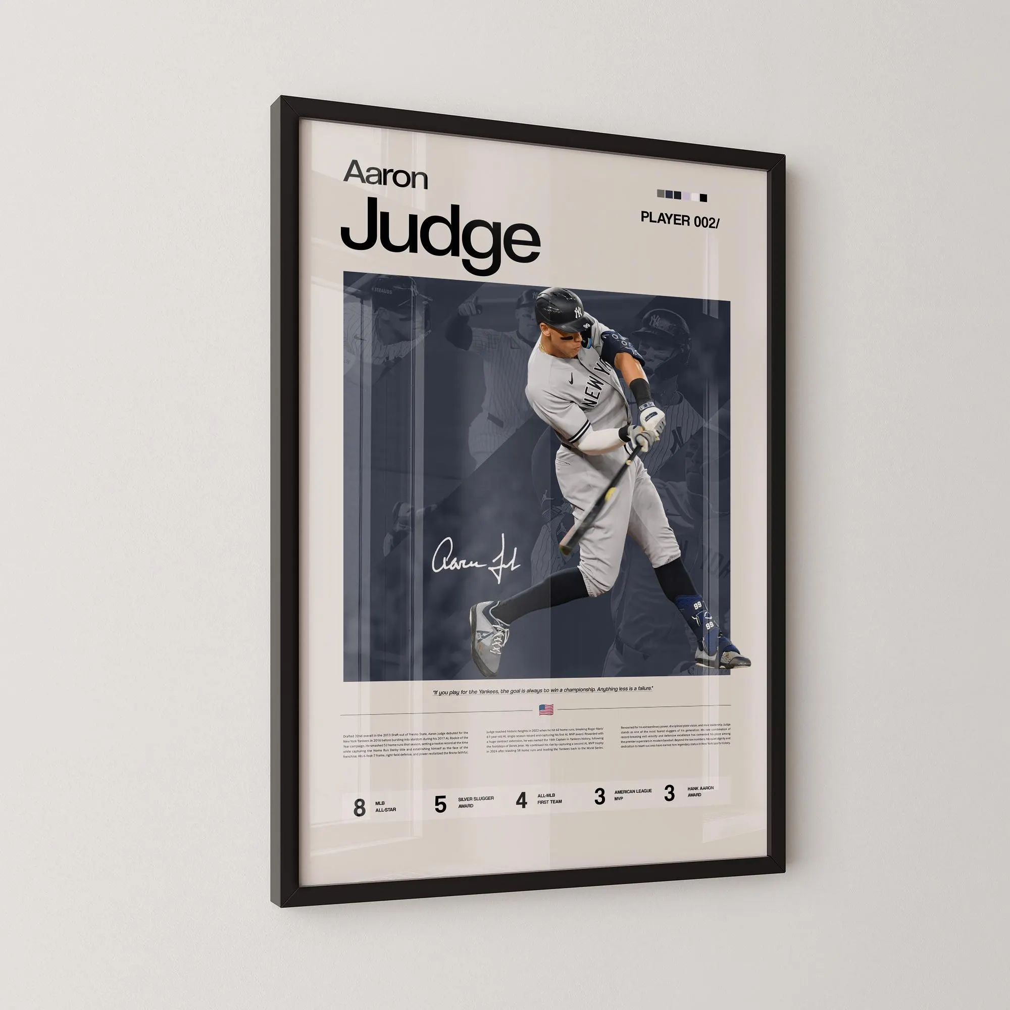 Aaron Judge Baseball Poster, Yankees Slugger Wall Art, MLB Home Runs Print, Office Decor, Gift for Dad - image 4