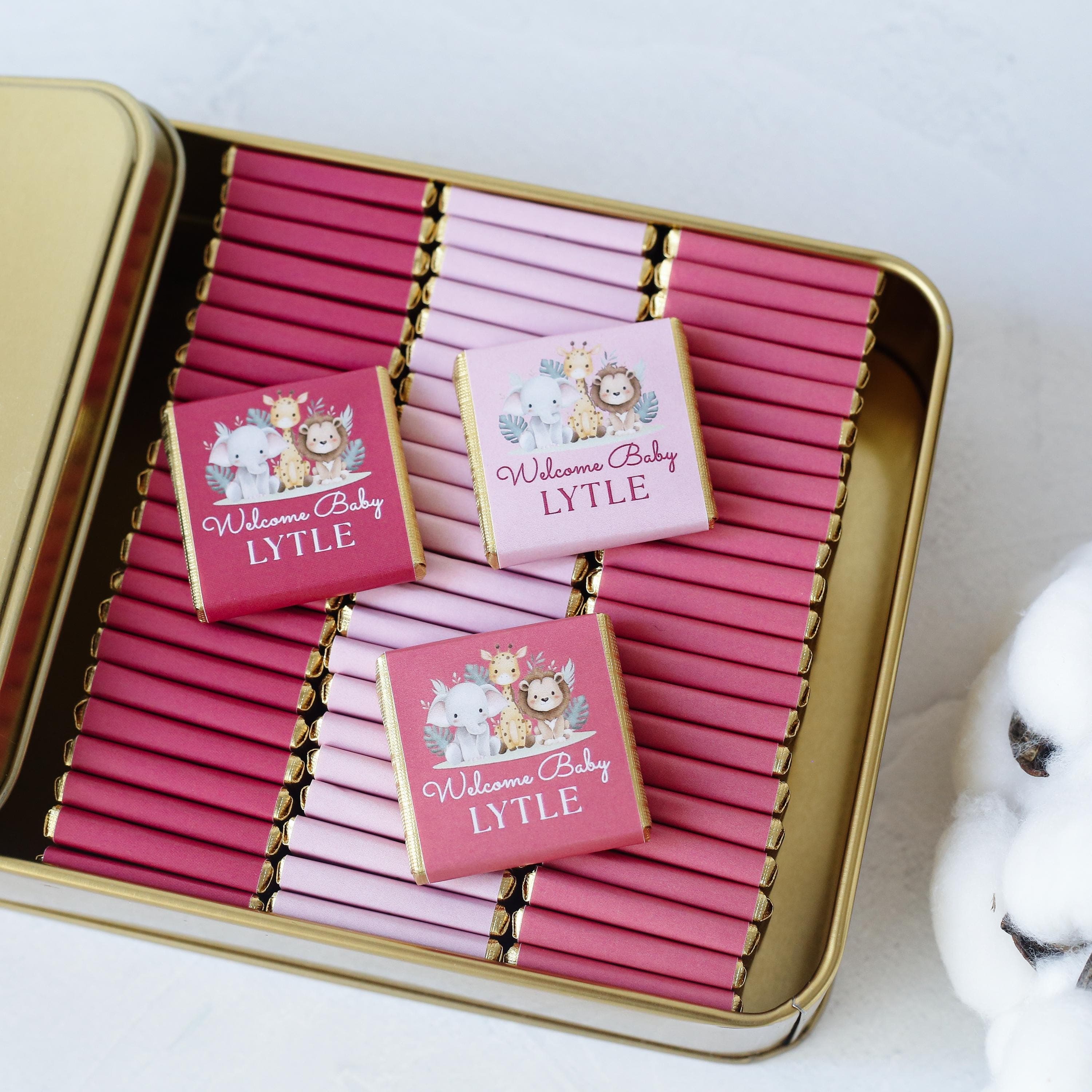 Personalized Baby Shower Chocolate Favors, Newborn Gift, 50 Pcs - image 4