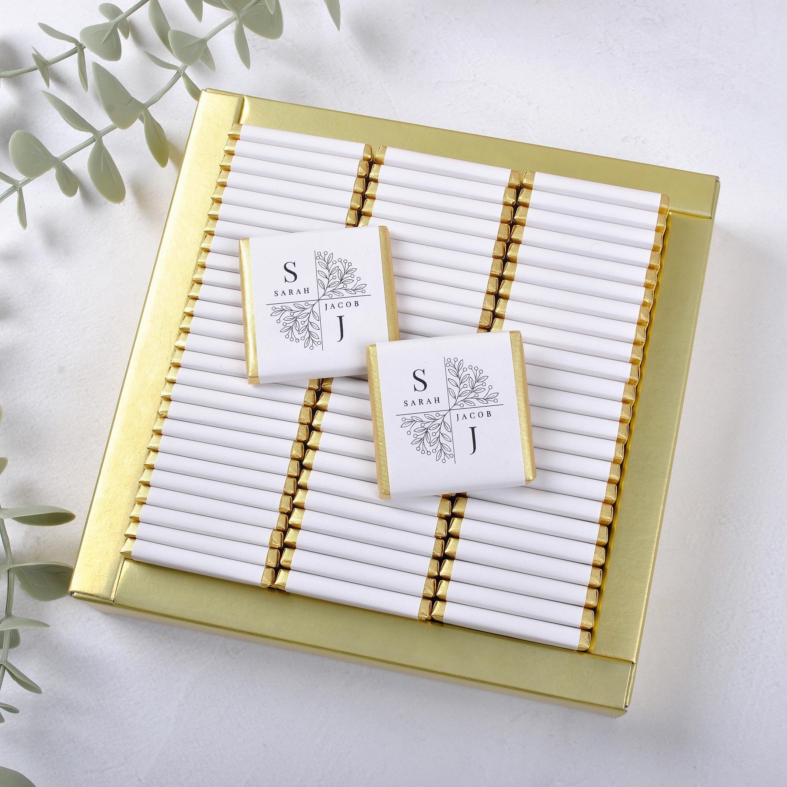 50 Pcs Personalized Wedding Chocolate Favors: Engagement, Bridal Shower - image 3