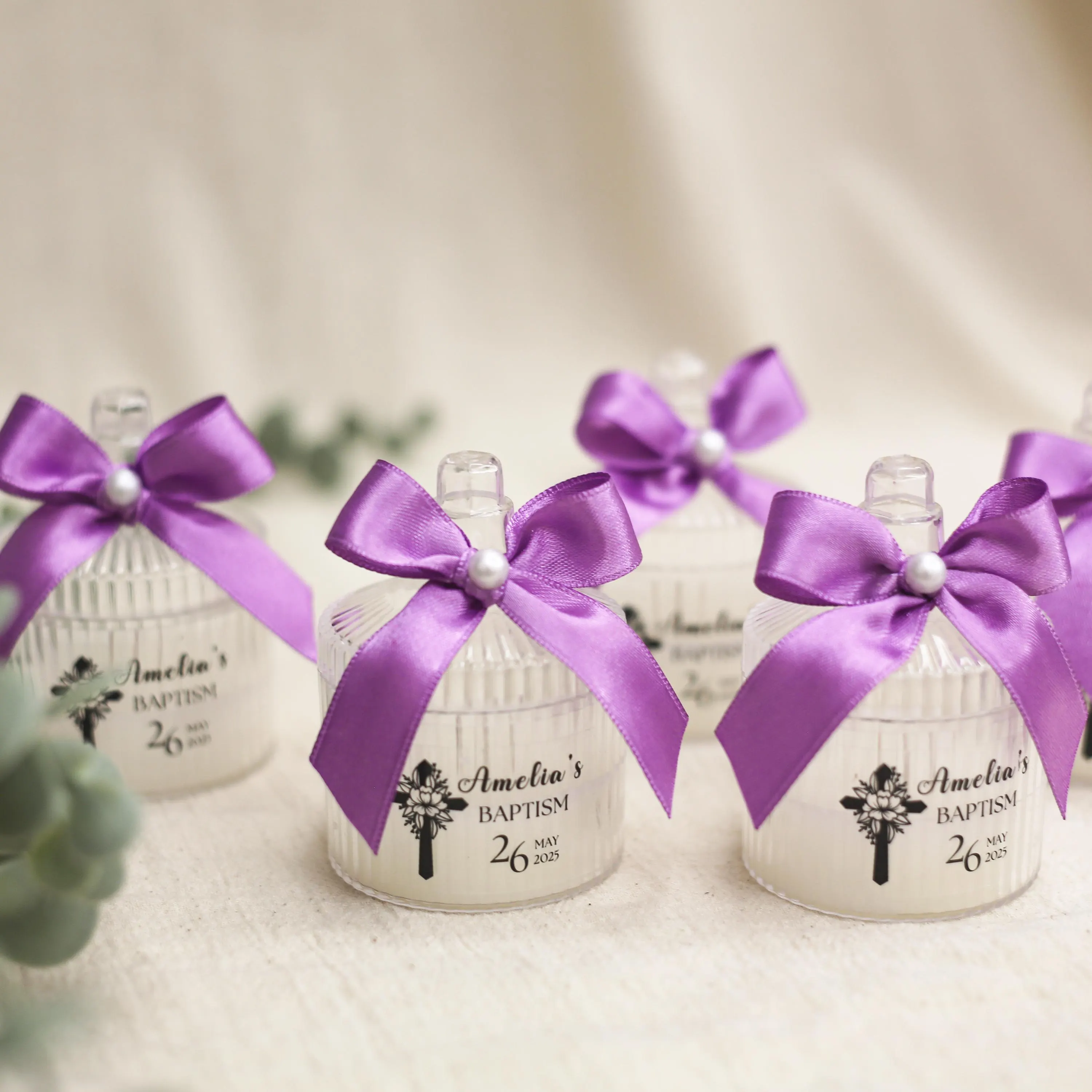 Personalized Baptism Candle Favors: Scented Christening Gift - image 5