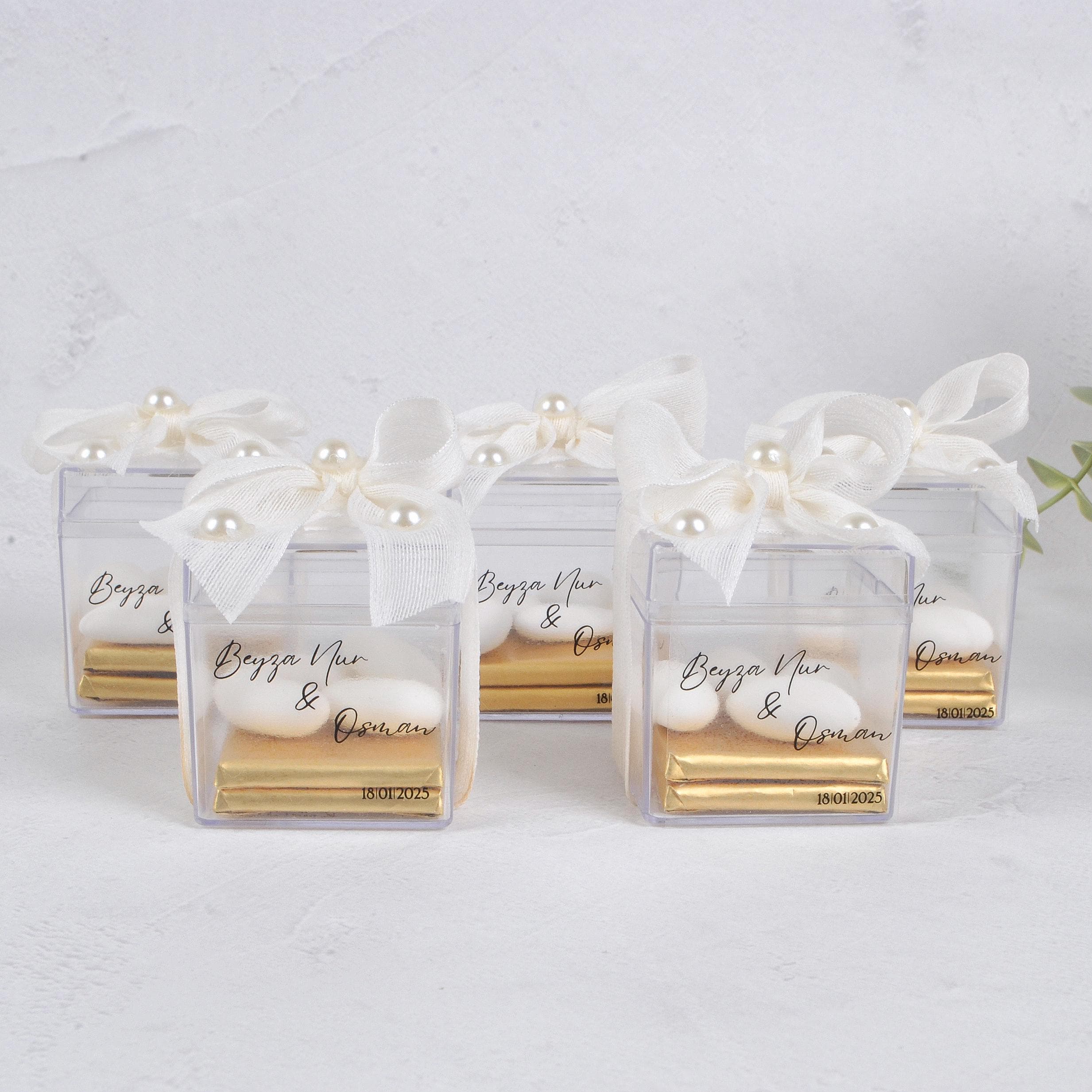 Elegant Chocolate Almond Candy Favors: Wedding, Engagement Gift Box - image 4