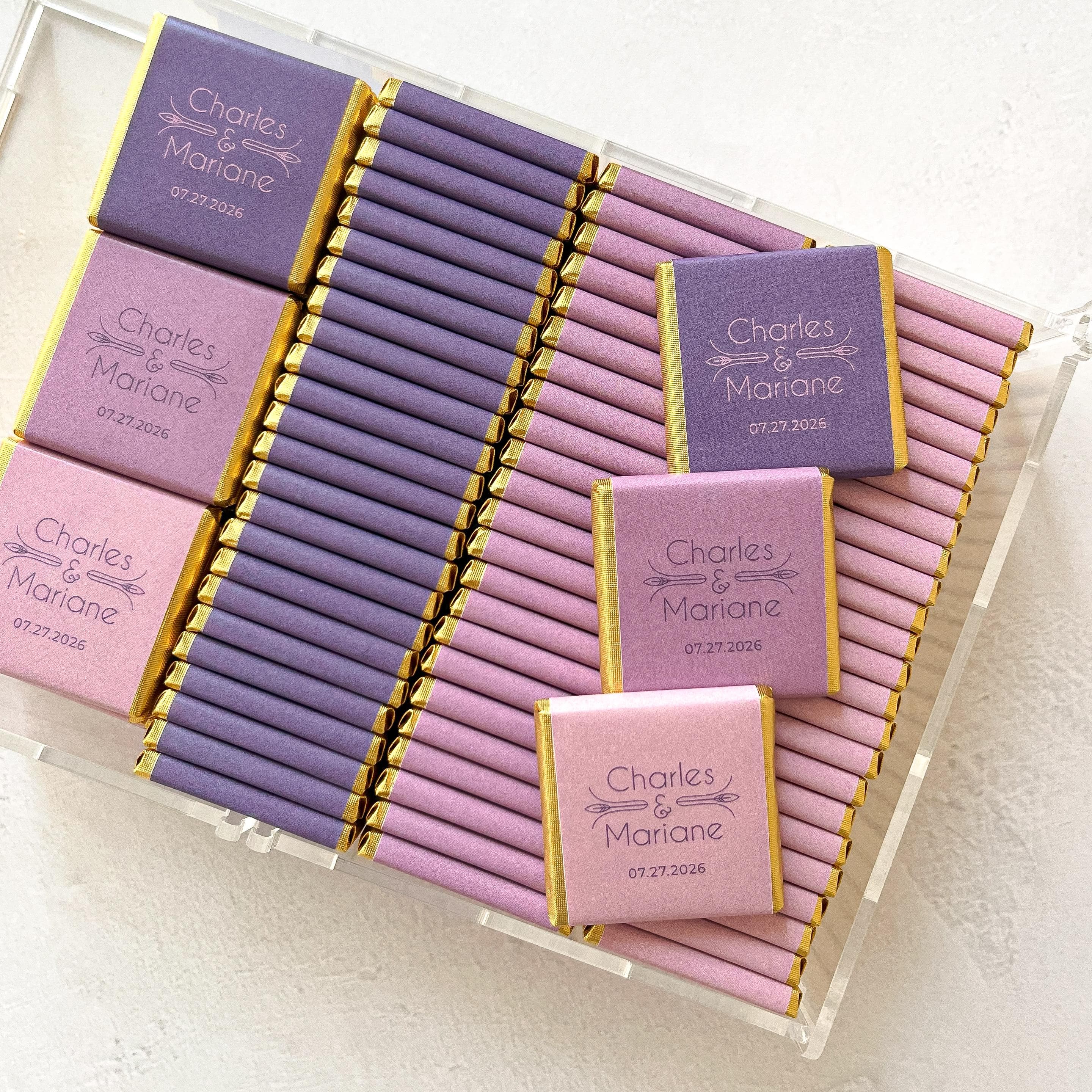50 Pcs Custom Wedding Chocolate Favors: Engagement, Baptism - image 5