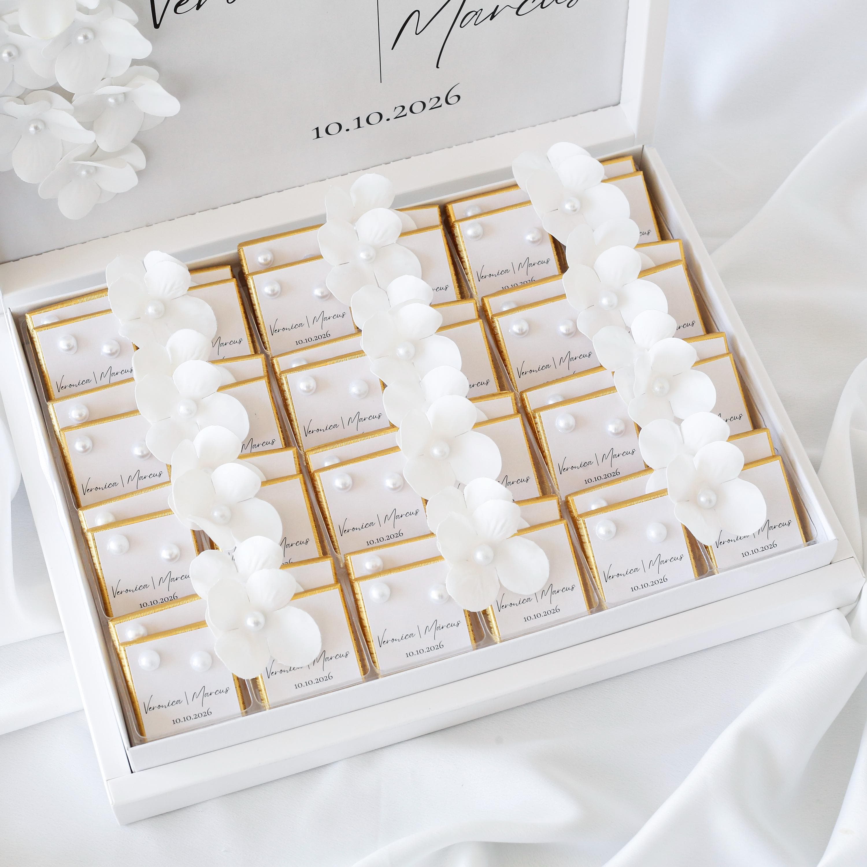 Wedding Favors Chocolate, Wedding Favors, Engagement Chocolate, Luxury Box Chocolate, Floral & Pearl Details, Personalized Wedding Favors - image 5