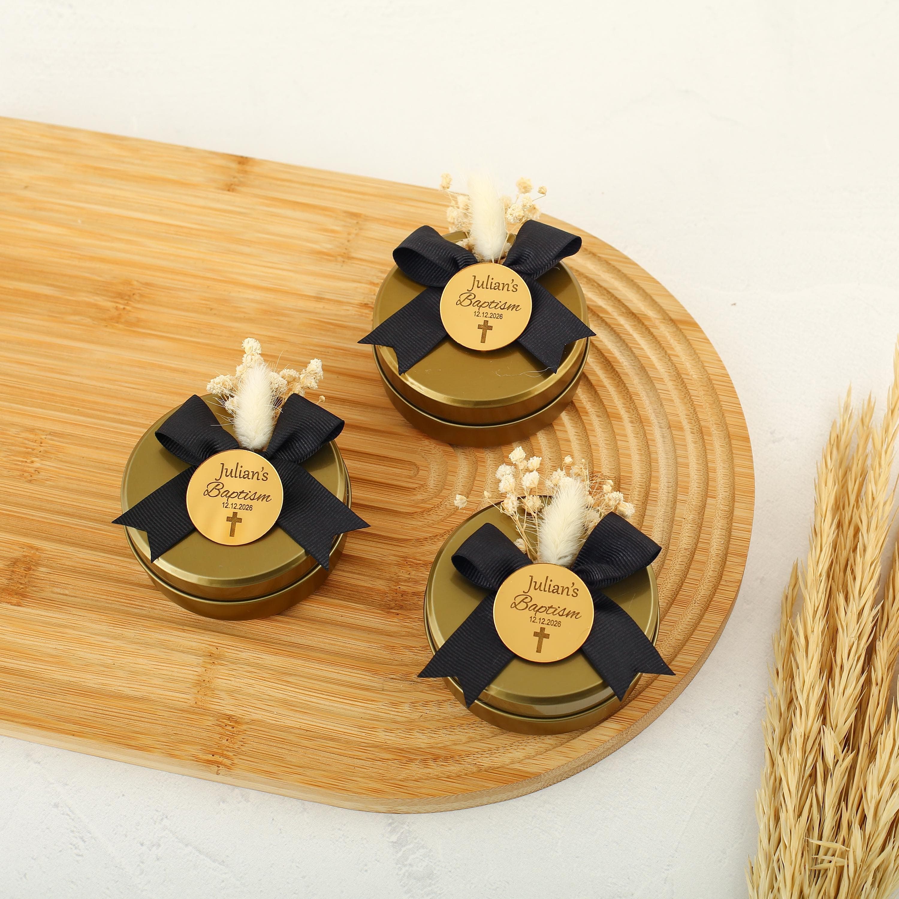 Personalized Baptism Candle Favors: Elegant Scented Christening Gift - image 3