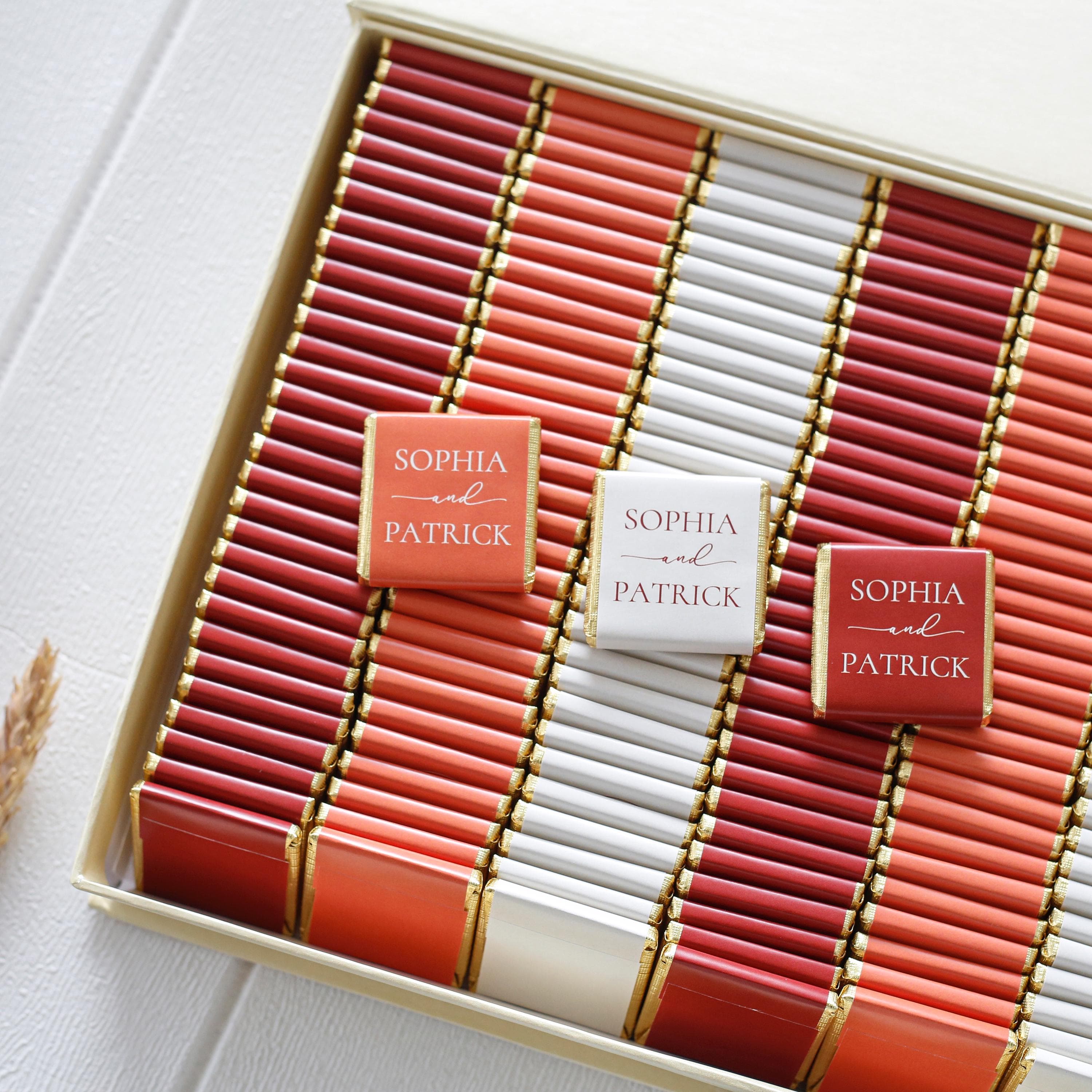 Personalized Luxury Wedding Chocolates, Custom Engagement Favors, Guest Keepsake Treats