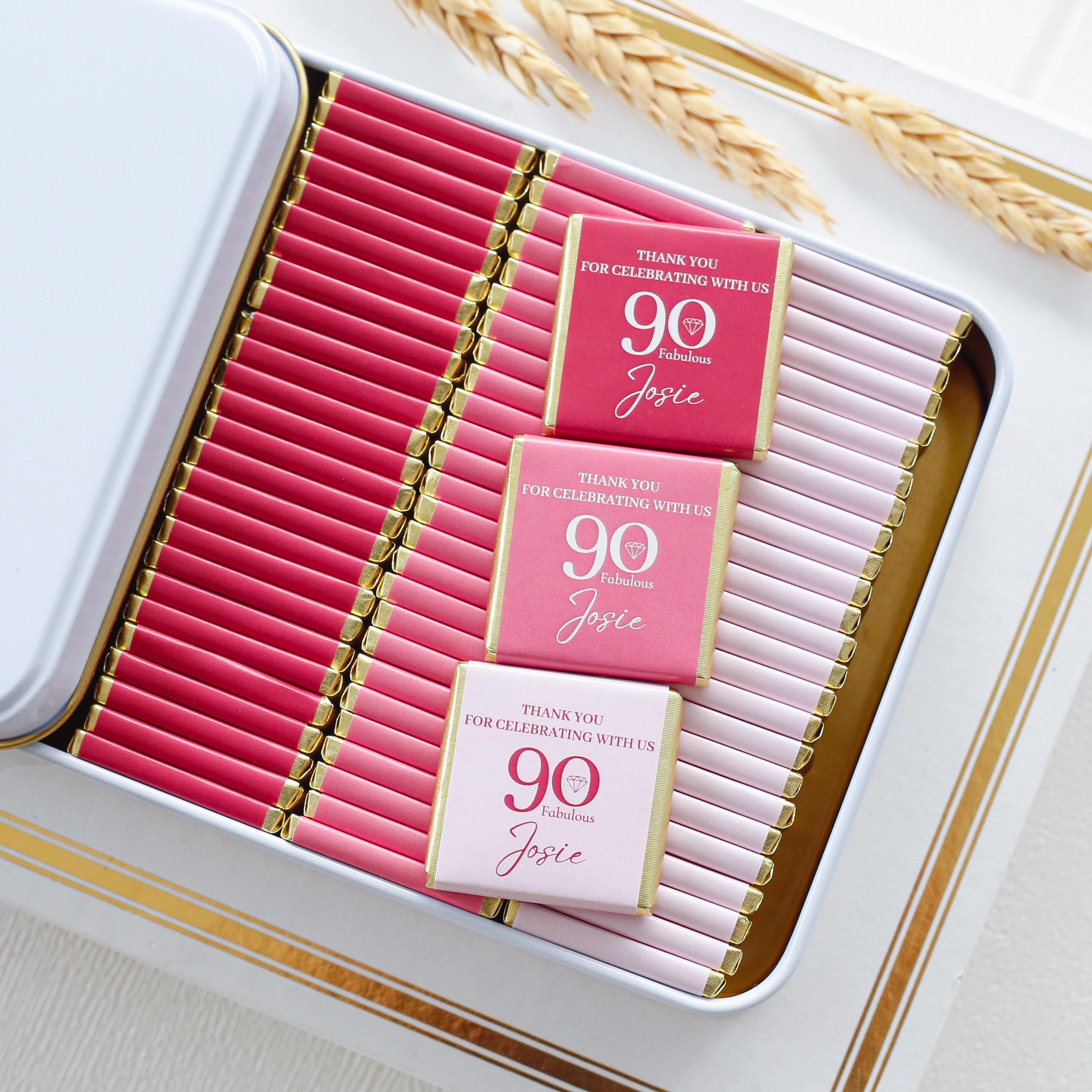 Personalized Birthday Chocolate, 30th, 40th, 50th, 80th, 70th, 65th, 100th Birthday Party Favor, Anniversary Chocolate, Luxury Chocolates - image 5