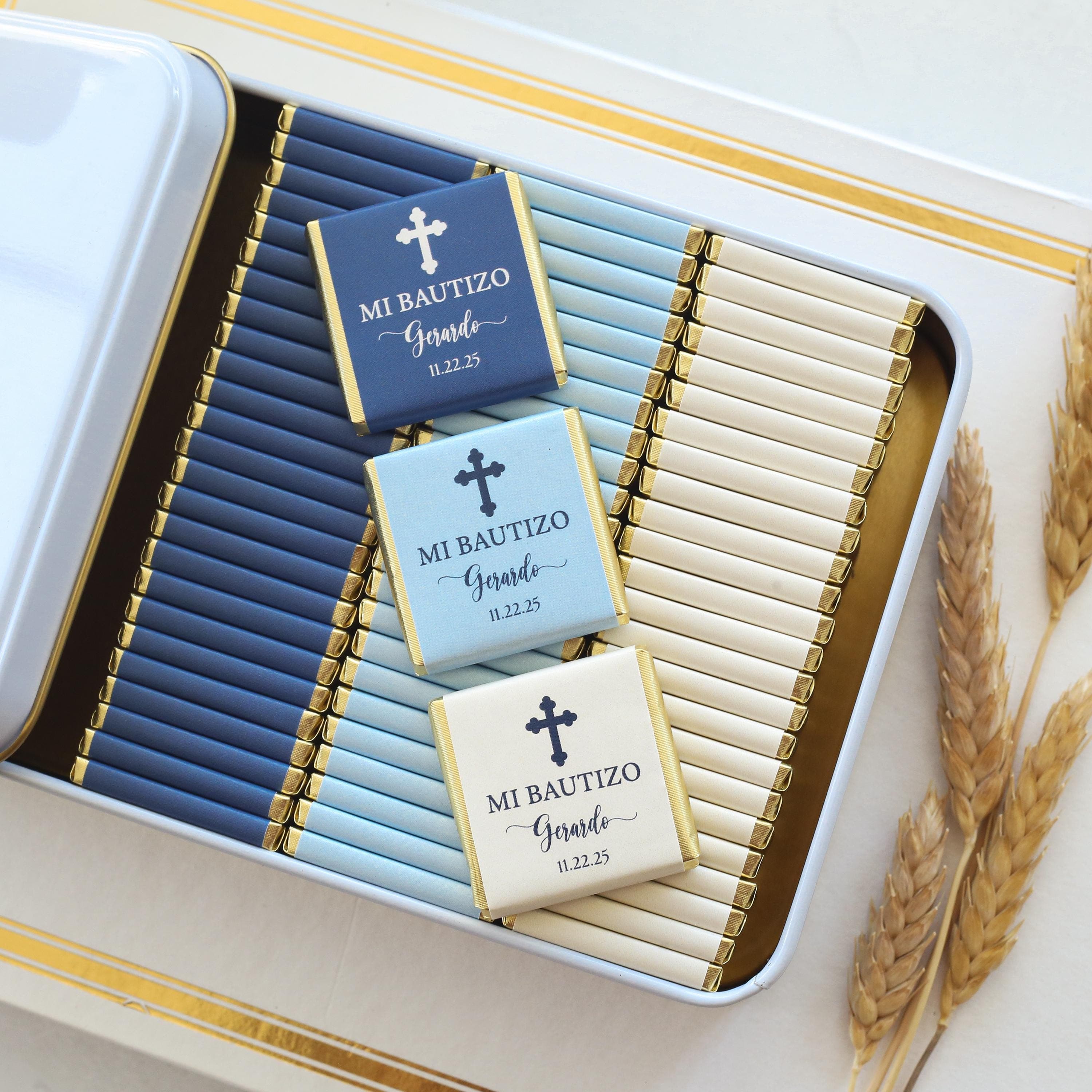 Custom Baptism Chocolate Favors: Personalized Christening Gift, Chocolate Gift, Meine Taufe, Mi Bautizo, First Communion Favors, Baptême - image 5