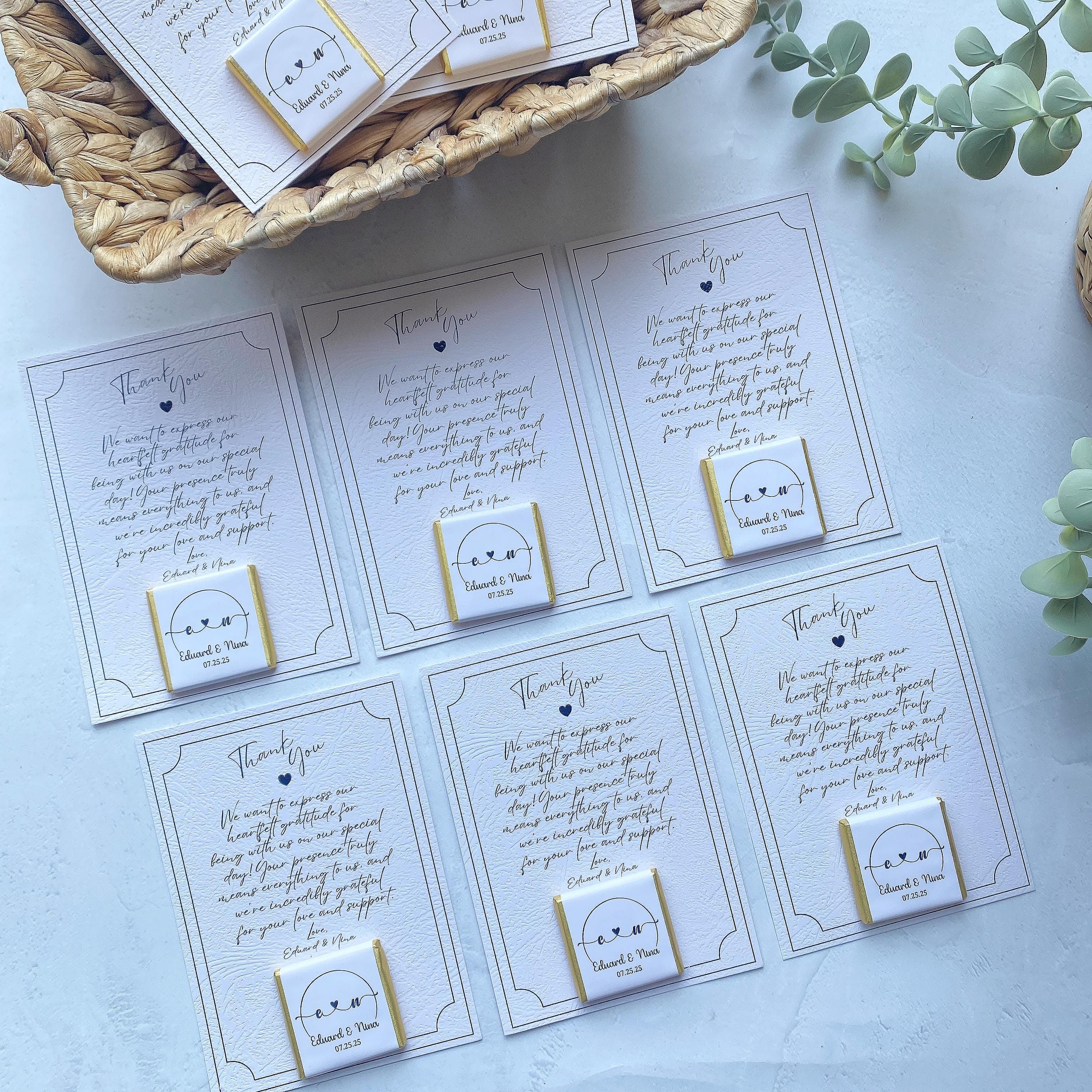 Personalized Chocolate Wedding Favors with Thank You Card - image 4